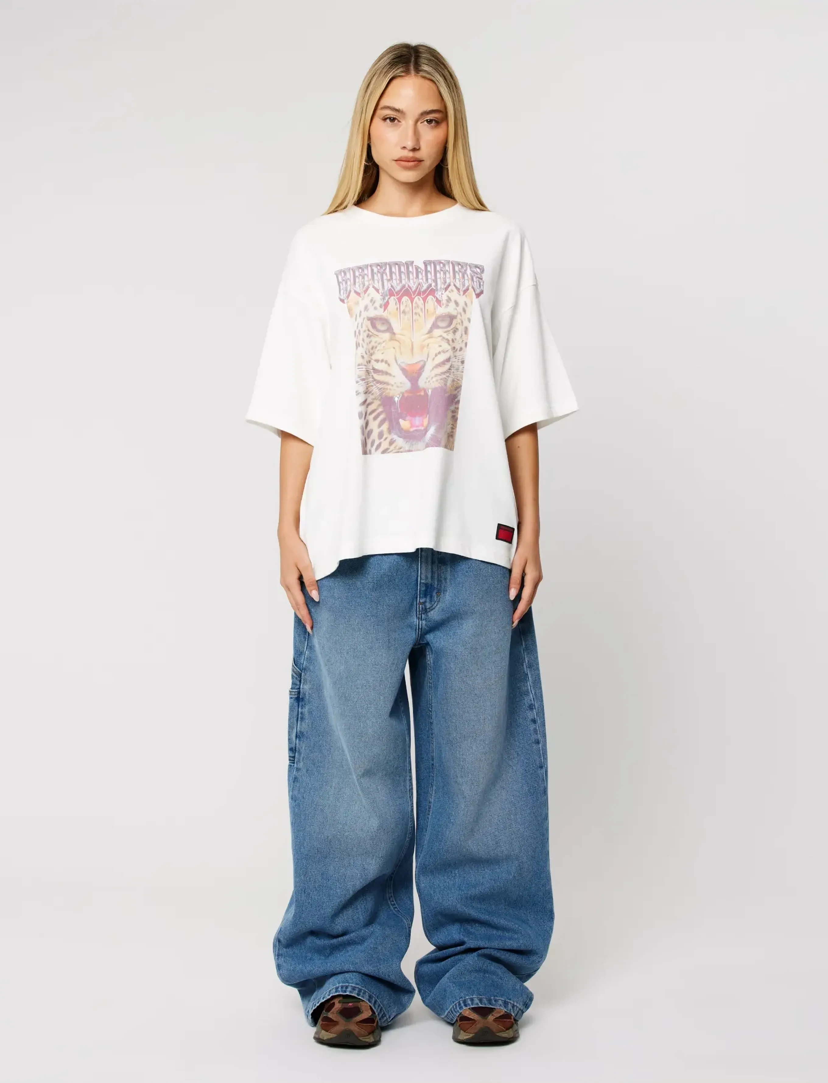 ABRAND 95 Mid Super Baggy Ashtonashton, Kvinder, Højtaljede Super Baggy Carpenter Jeans, Blå, Str: 25