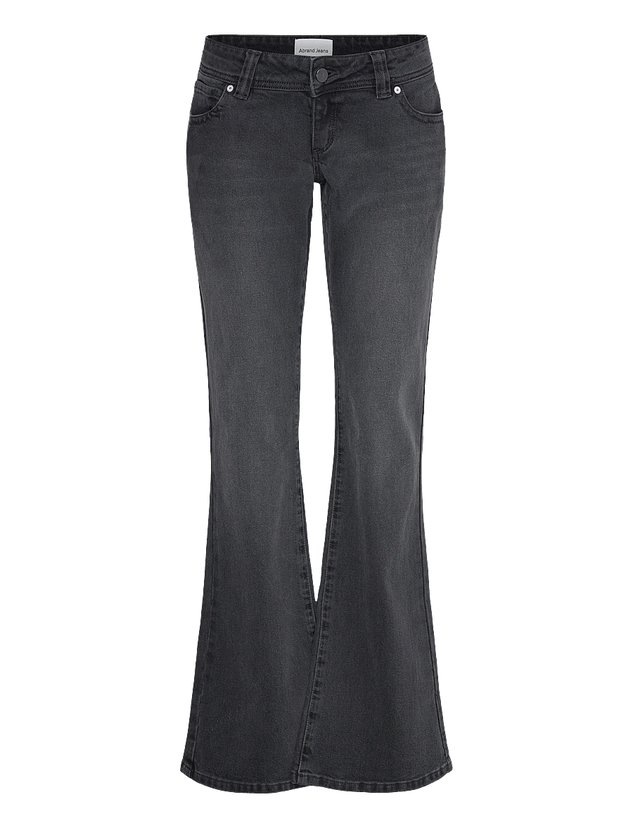 ABRAND - 00 SUPER LOW KICK TALL SHANAE - utsvängda jeans - black - 1