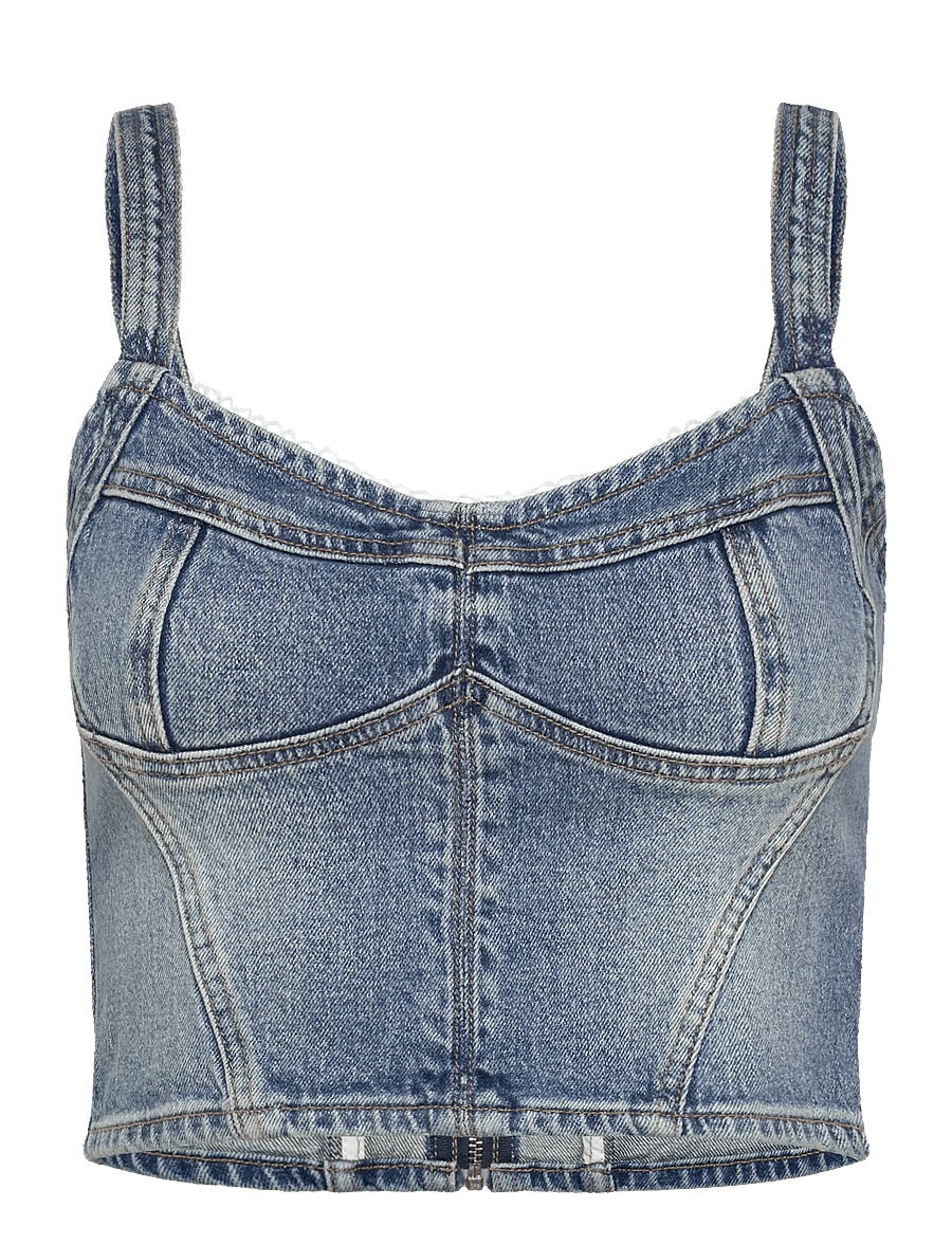 ABRAND - SALOON BODICE SELENA SELENA - crop tops - blue - 1