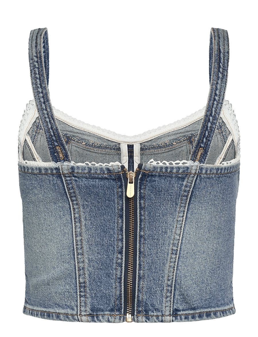 ABRAND - SALOON BODICE SELENA SELENA - crop tops - blue - 2