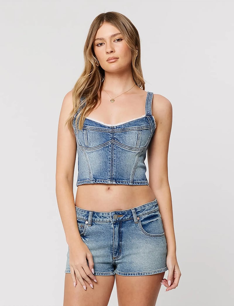 ABRAND - SALOON BODICE SELENA SELENA - crop tops - blue - 0