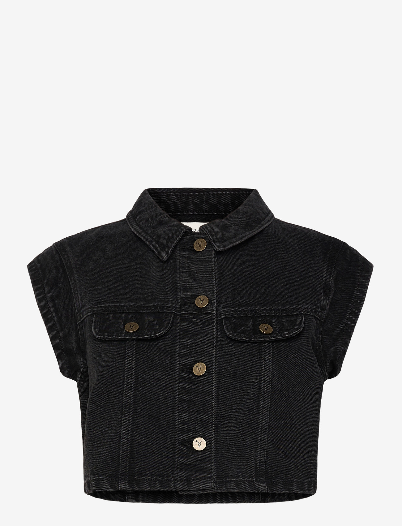 ABRAND - MY ROSE SHACKET BRIE EYELET BRIE - denim vests - black - 1