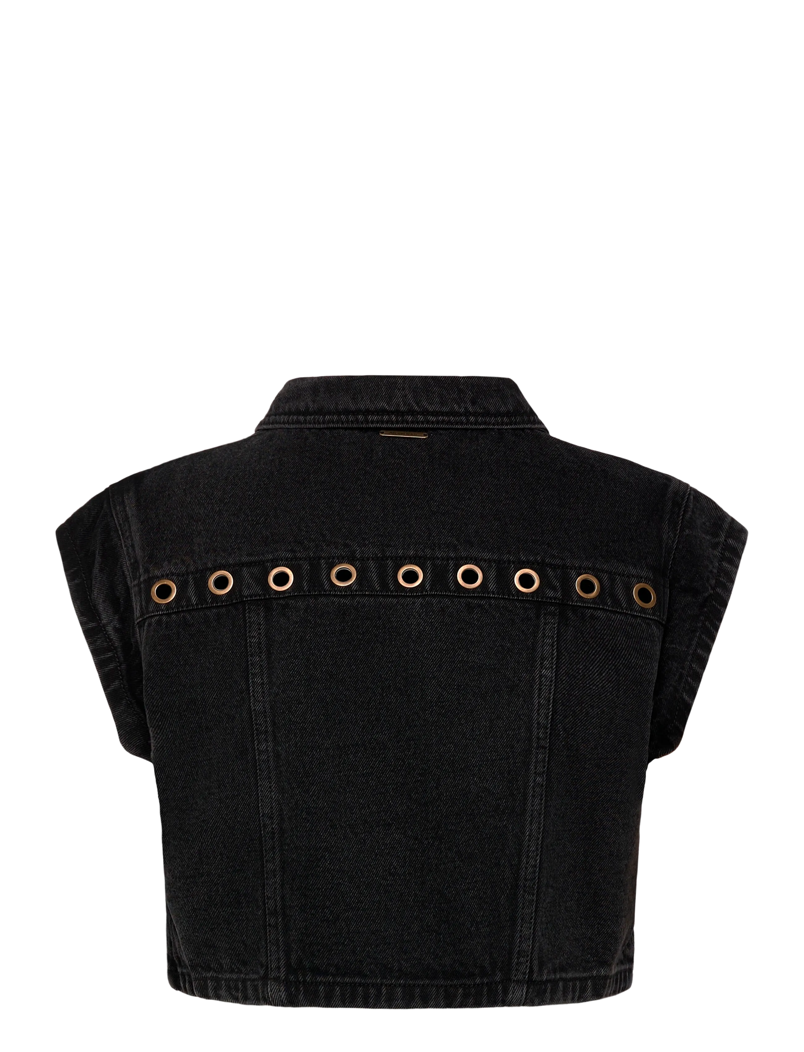 ABRAND - MY ROSE SHACKET BRIE EYELET BRIE - denim vests - black - 2