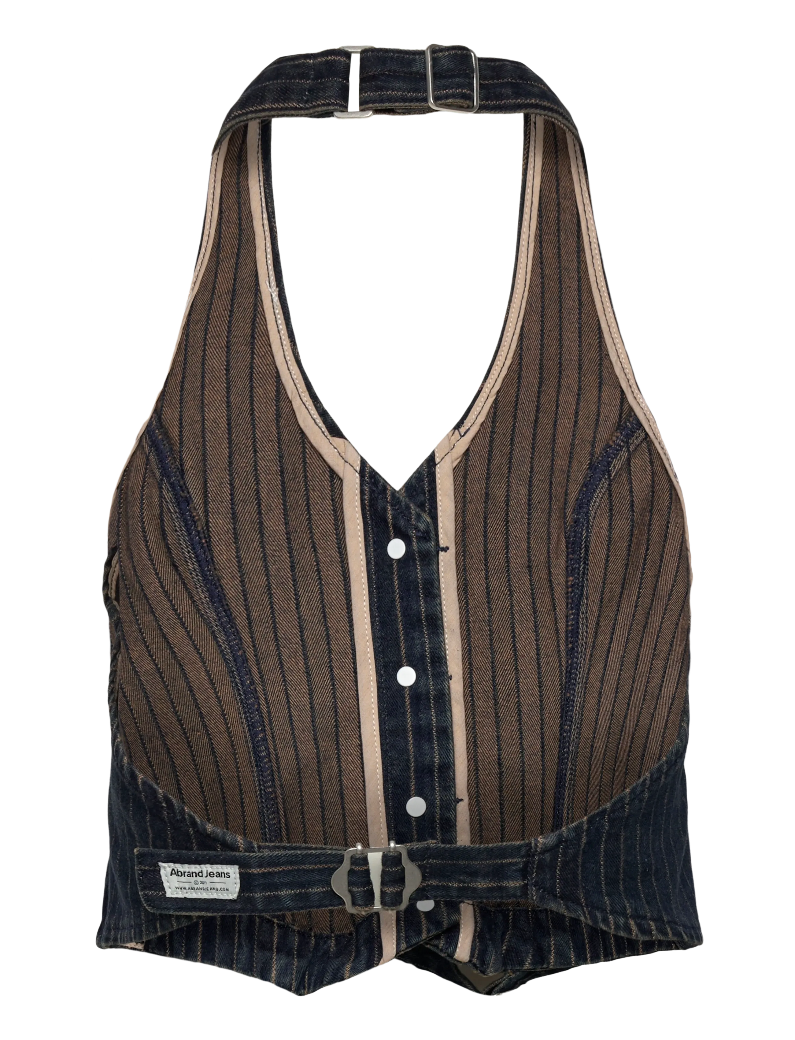 ABRAND - CEST LA VIE TOP PINSTRIPE PINSTRIPE - jeansvästar - multi - 2