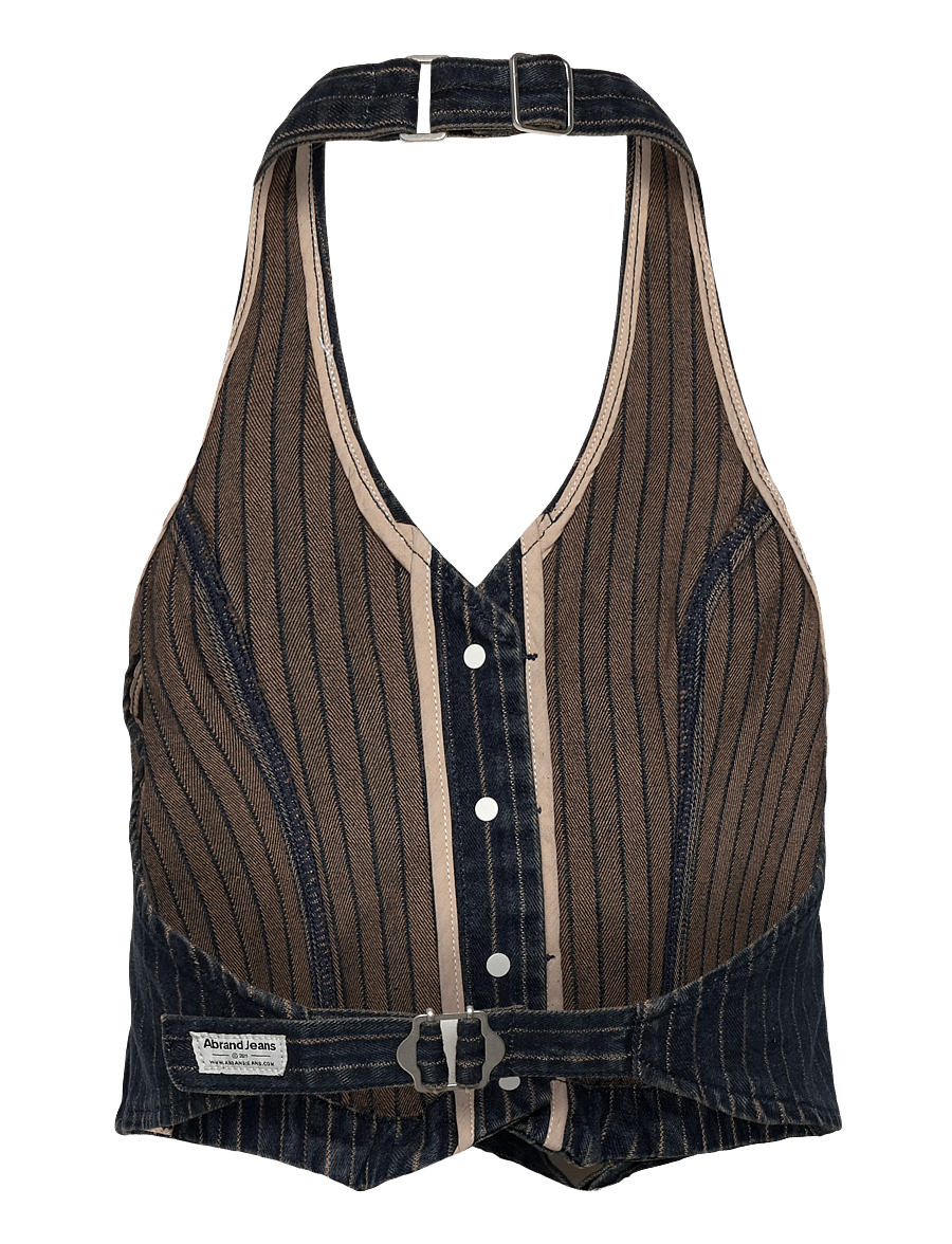 ABRAND - CEST LA VIE TOP PINSTRIPE PINSTRIPE - jeansvästar - multi - 2