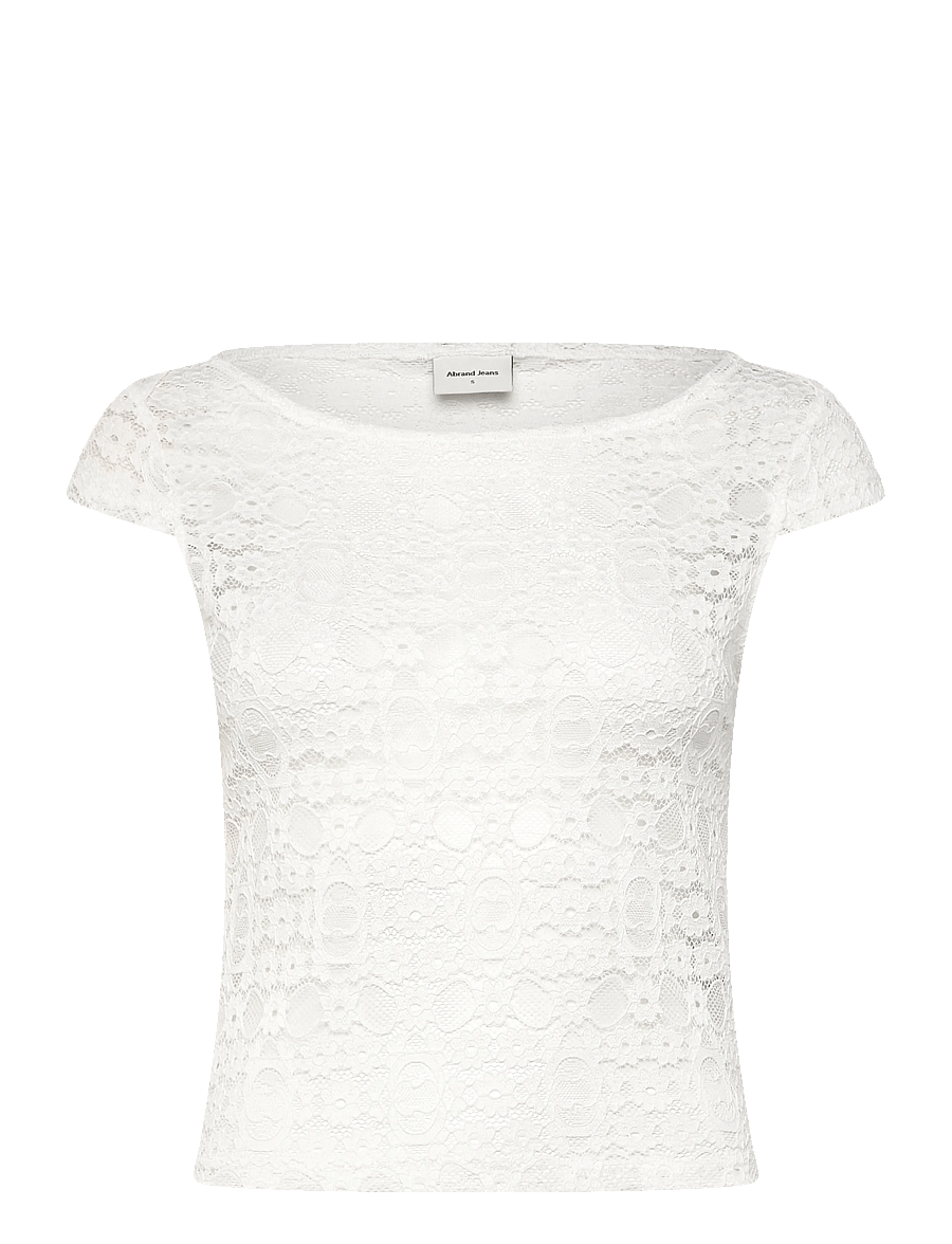 ABRAND - LITTLE MISS LACE TEE WHITE - t-shirts - white - 1