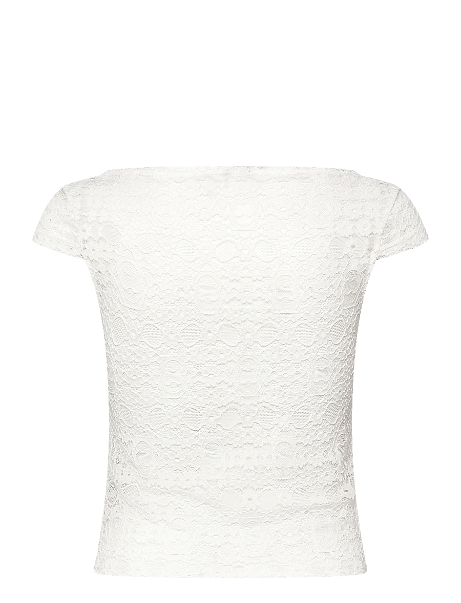 ABRAND - LITTLE MISS LACE TEE WHITE - t-shirts - white - 2