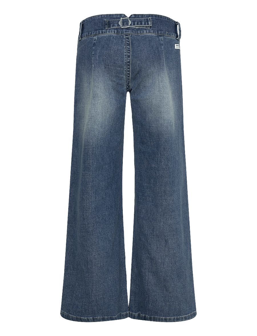 ABRAND - 00 SUPER LOW WIDE BEBE TUXEDO BEBE - hosen mit weitem bein - blue - 2