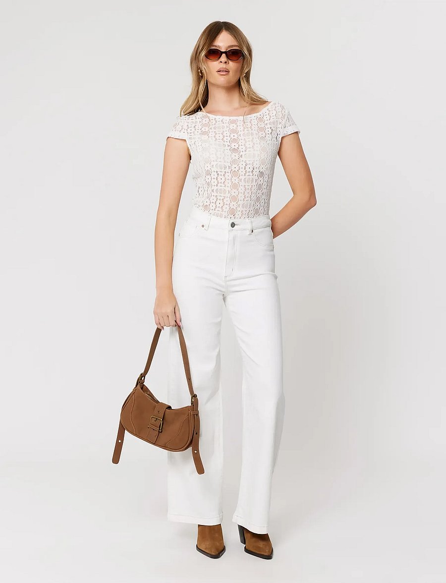 ABRAND - 94 HIGH WIDE WESTERN WHITE WESTERN WHITE - laia säärega teksad - white - 0