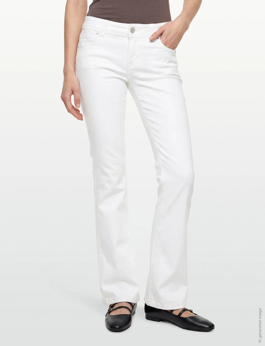 ABRAND - 00 SUPER LOW KICK WHITE WHITE - flared jeans - white - 3