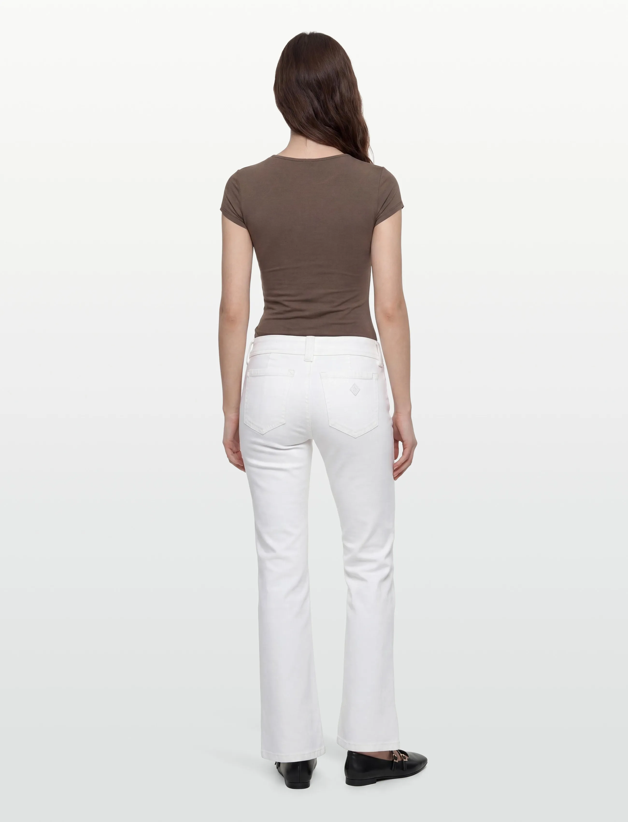 ABRAND - 00 SUPER LOW KICK WHITE WHITE - flared jeans - white - 4