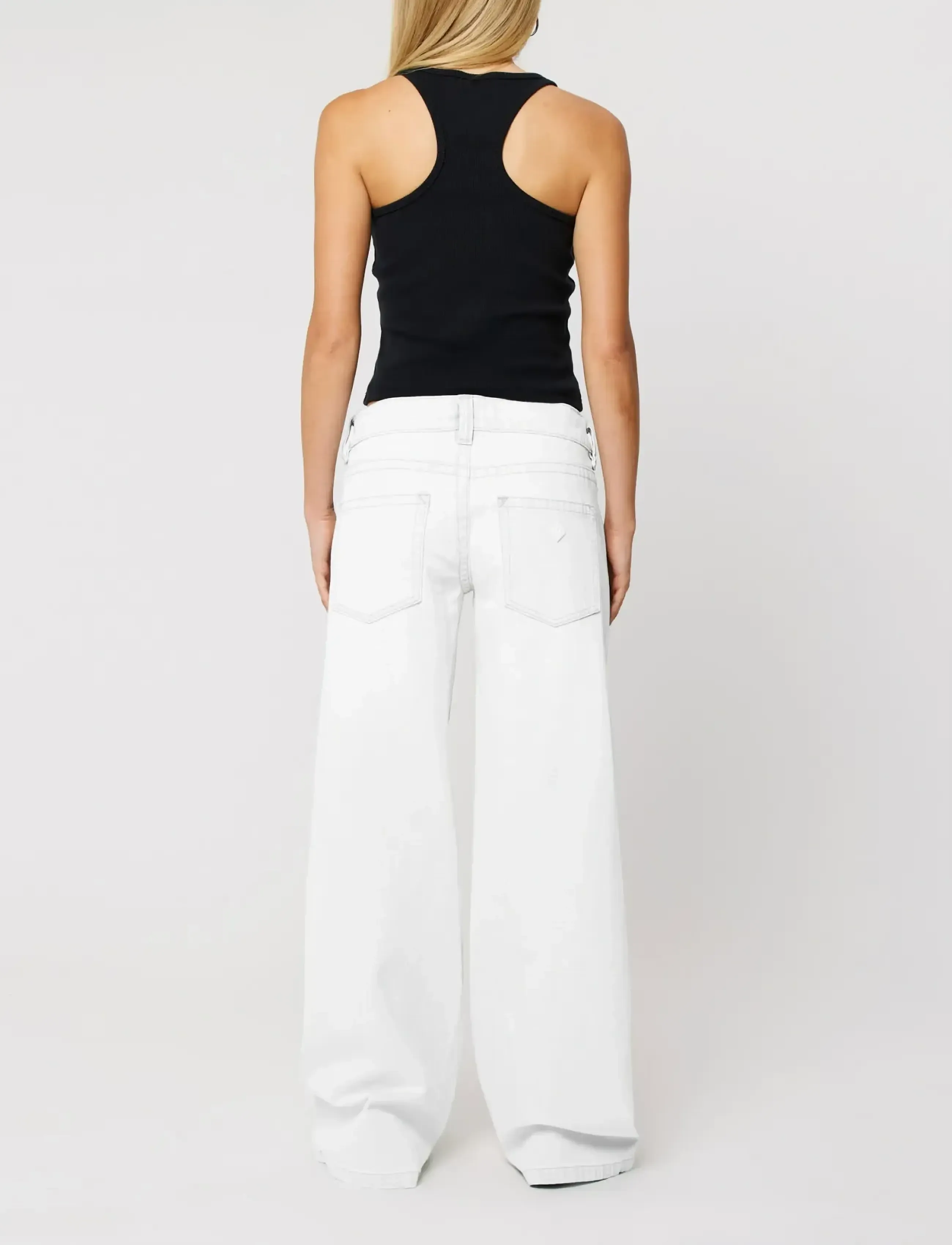 ABRAND - 00 SUPER LOW WIDE WHITE TALL RCY WHITE - jeans met wijde pijpen - white - 4