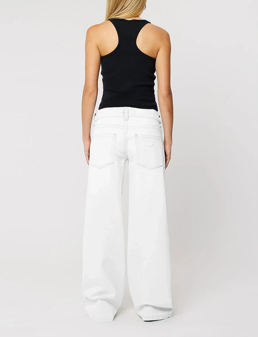 ABRAND - 00 SUPER LOW WIDE WHITE TALL RCY WHITE - jeans met wijde pijpen - white - 4