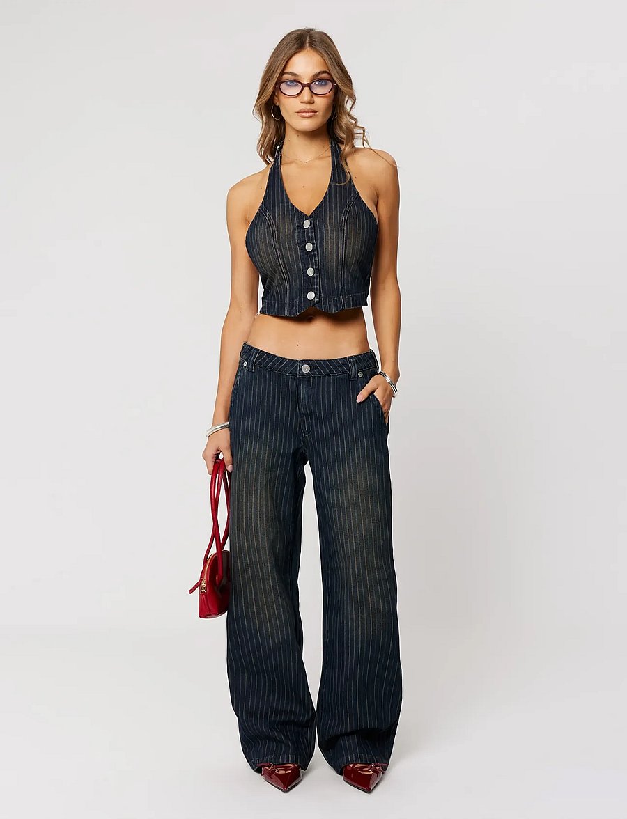 ABRAND - 99 LOW BAGGY PINSTRIPE PINSTRIPE - brede jeans - multi - 0