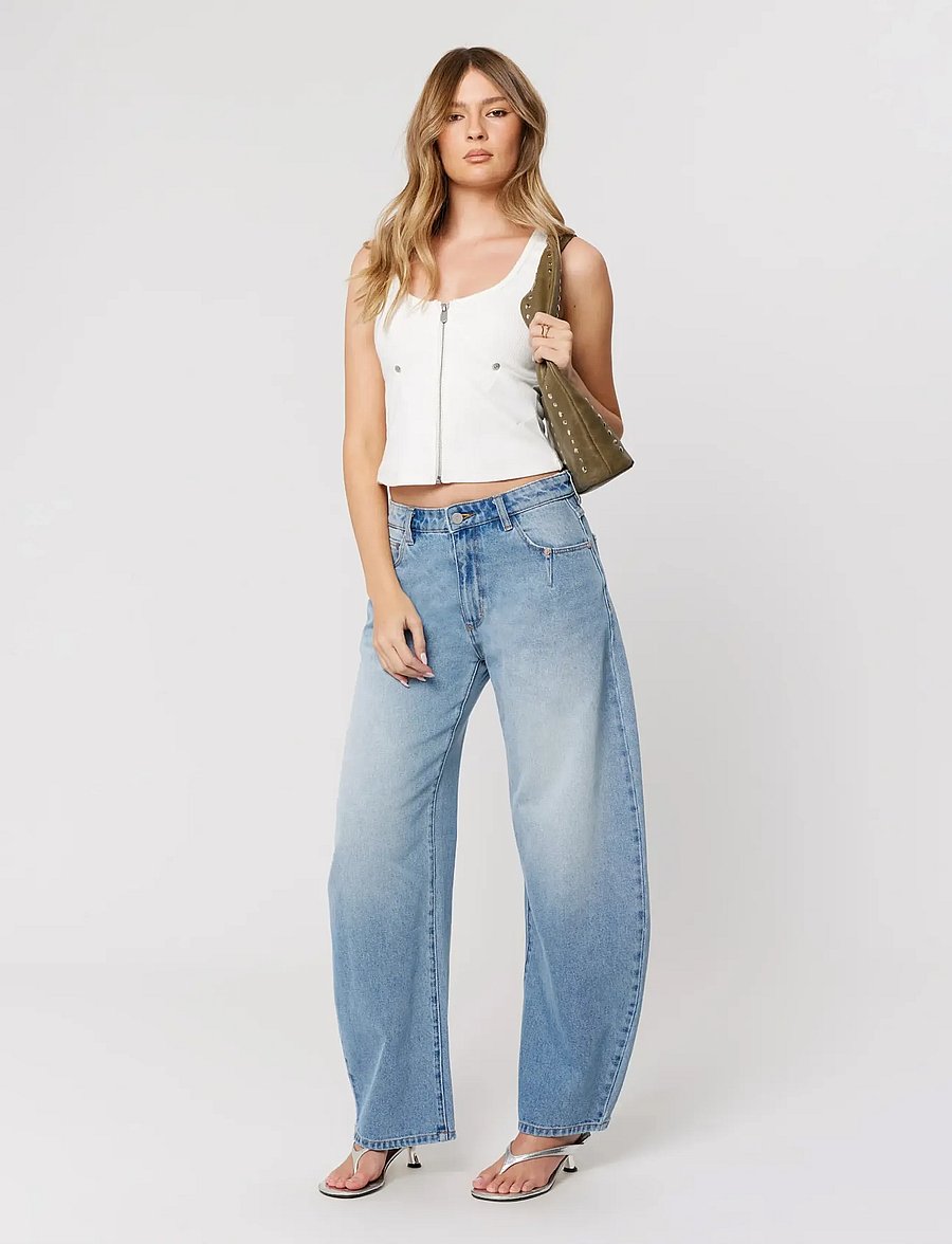 ABRAND - 95 MID BARREL STEVIE STEVIE - barrel jeans - blue - 0