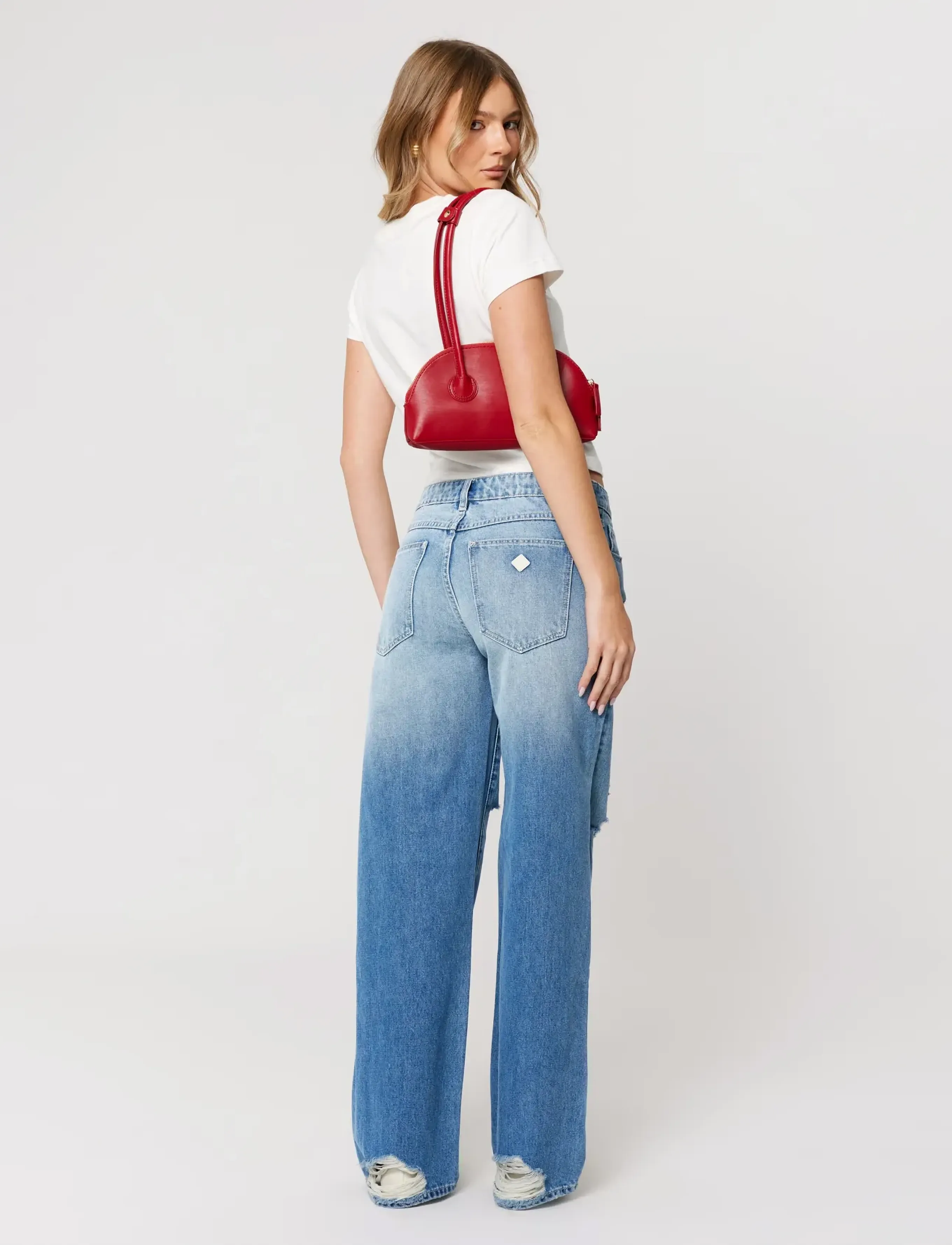 ABRAND - 99 LOW BAGGY DANNI RIP DANNI - wide leg jeans - blue - 3