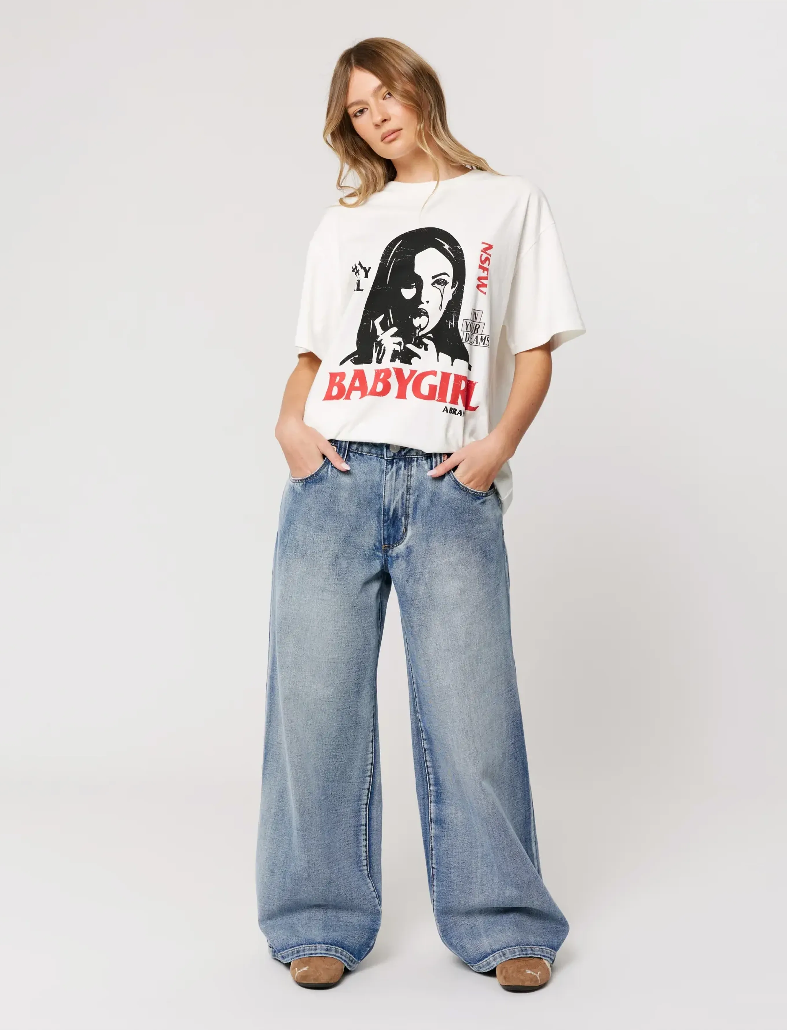 ABRAND 00 Super Low Mega Baggy Harper Harper, 22, Jeans, Blau - Wide, Frauen