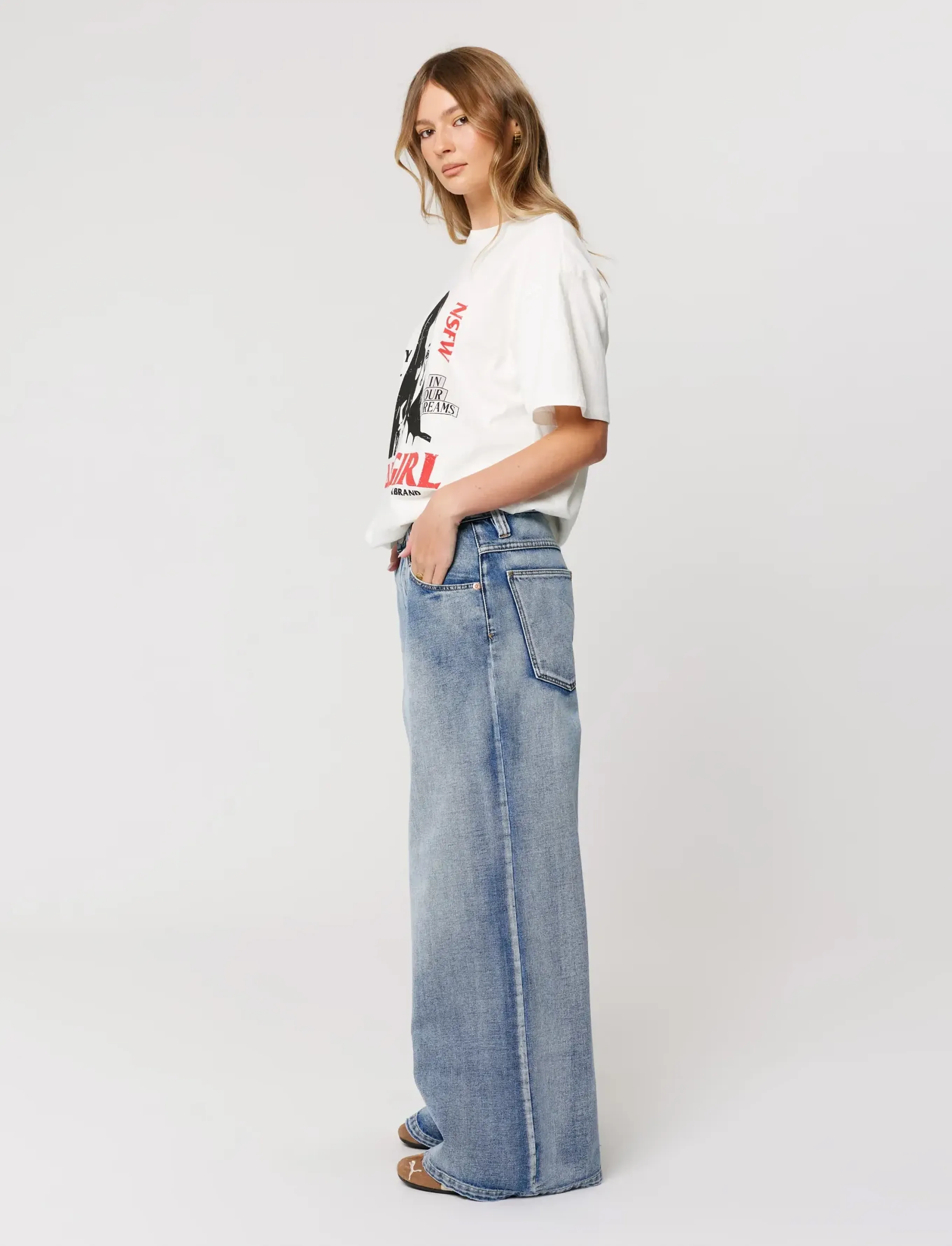 ABRAND - 00 SUPER LOW MEGA BAGGY HARPER HARPER - hosen mit weitem bein - blue - 3