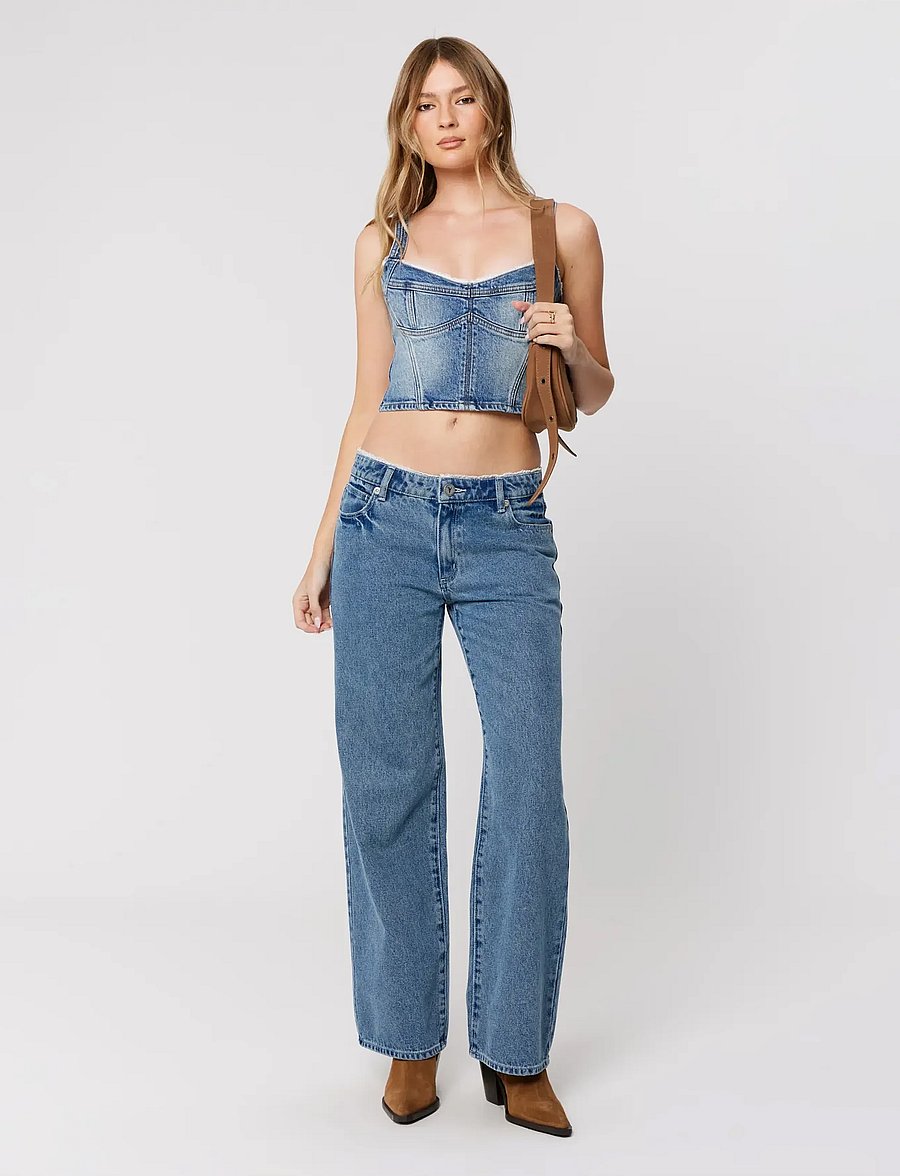 ABRAND - 99 LOW BAGGY SELENA LACE RCY SELENA - hosen mit weitem bein - blue - 0