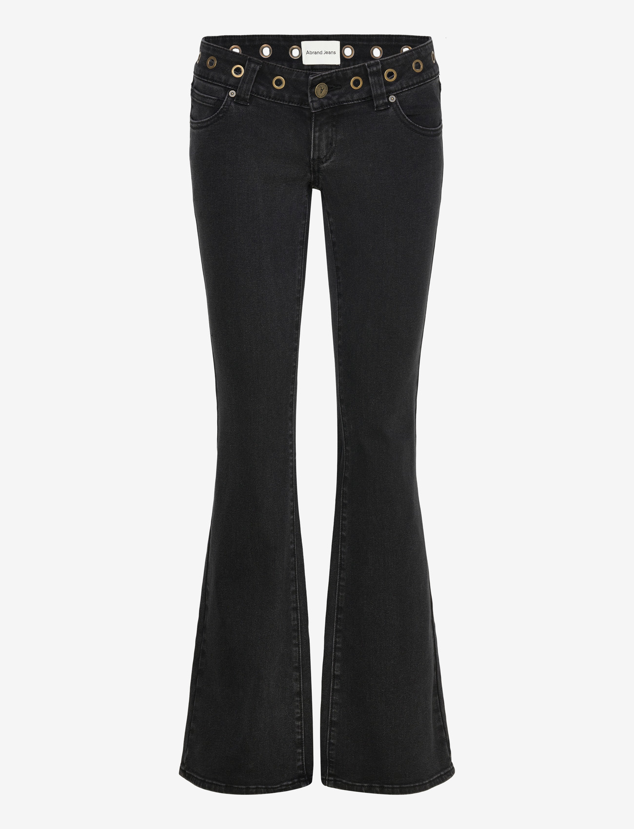 ABRAND - 00 SUPER LOW KICK TALL BRIE EYELET BRIE EYELET - flared jeans - black - 1