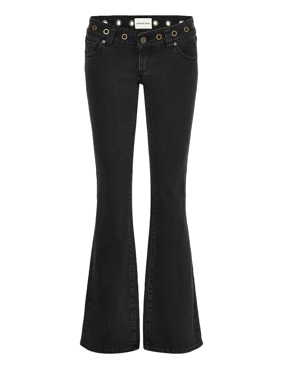 ABRAND - 00 SUPER LOW KICK TALL BRIE EYELET BRIE EYELET - schlaghosen - black - 1