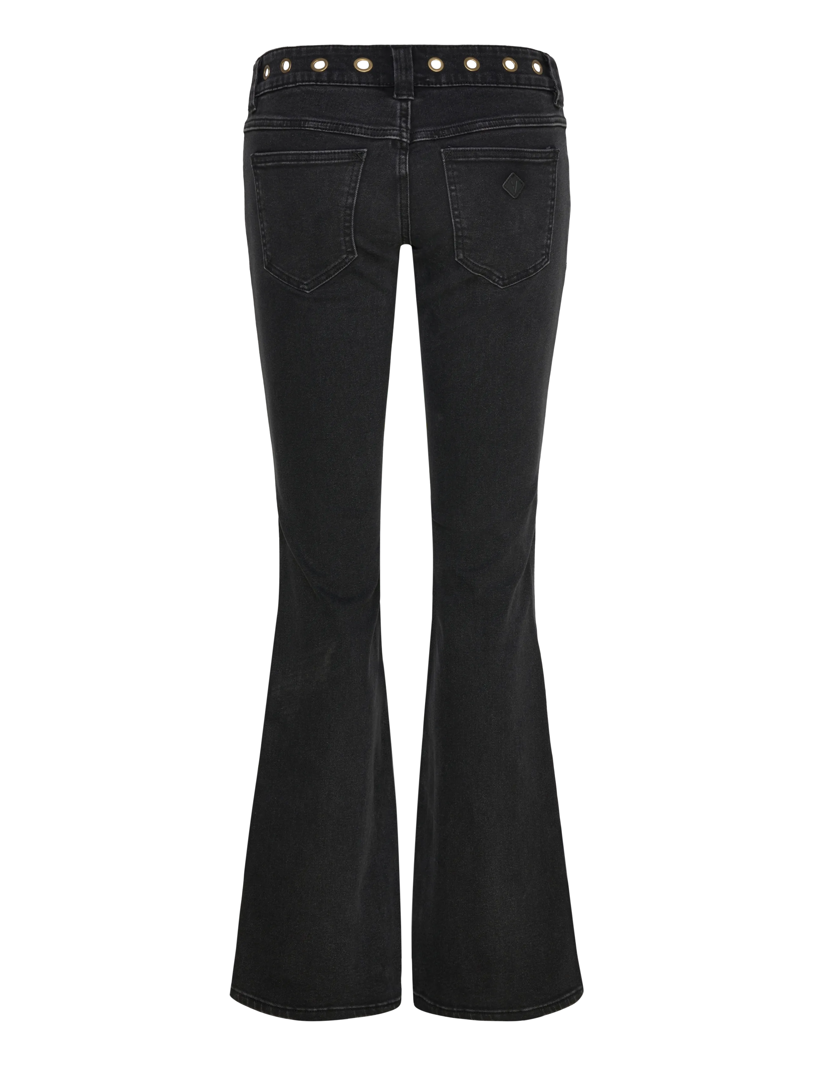 ABRAND - 00 SUPER LOW KICK TALL BRIE EYELET BRIE EYELET - flared jeans - black - 2