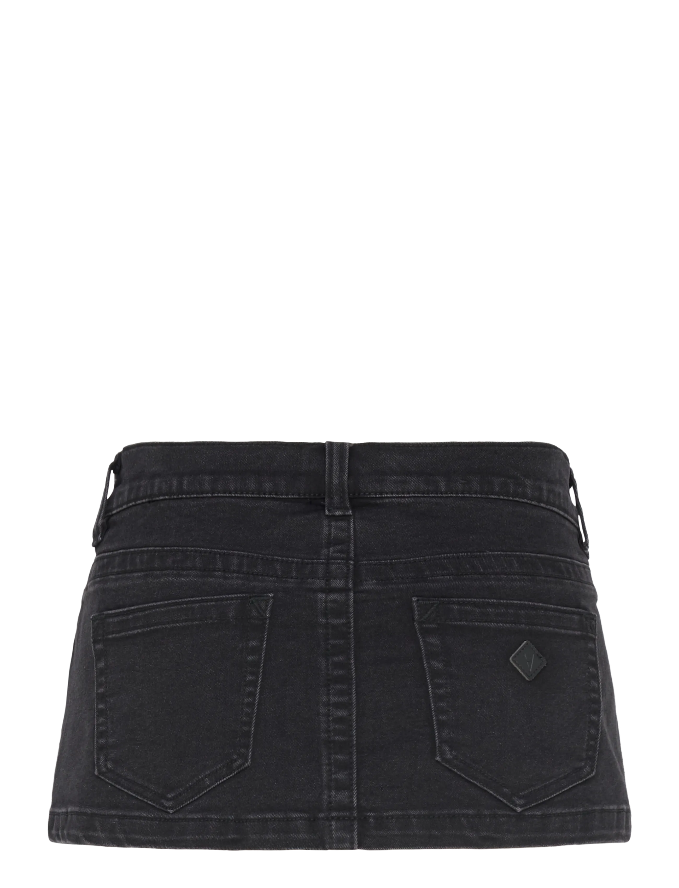 ABRAND - 00 SUPER LOW MINI BRIE BRIE - denimnederdele - black - 2