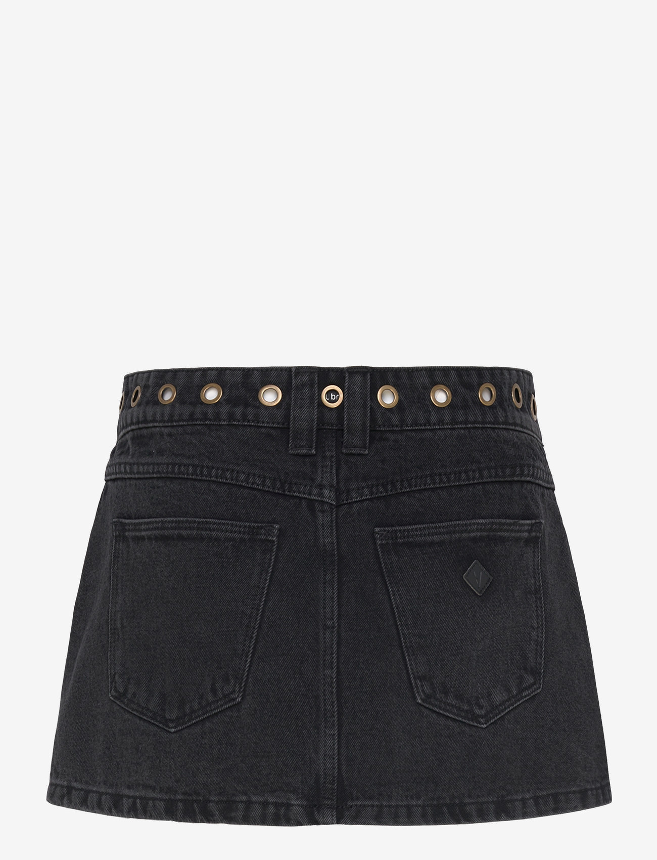 ABRAND - 95 MID ALINE SKIRT BRIE EYELET BRIE - denimnederdele - black - 2