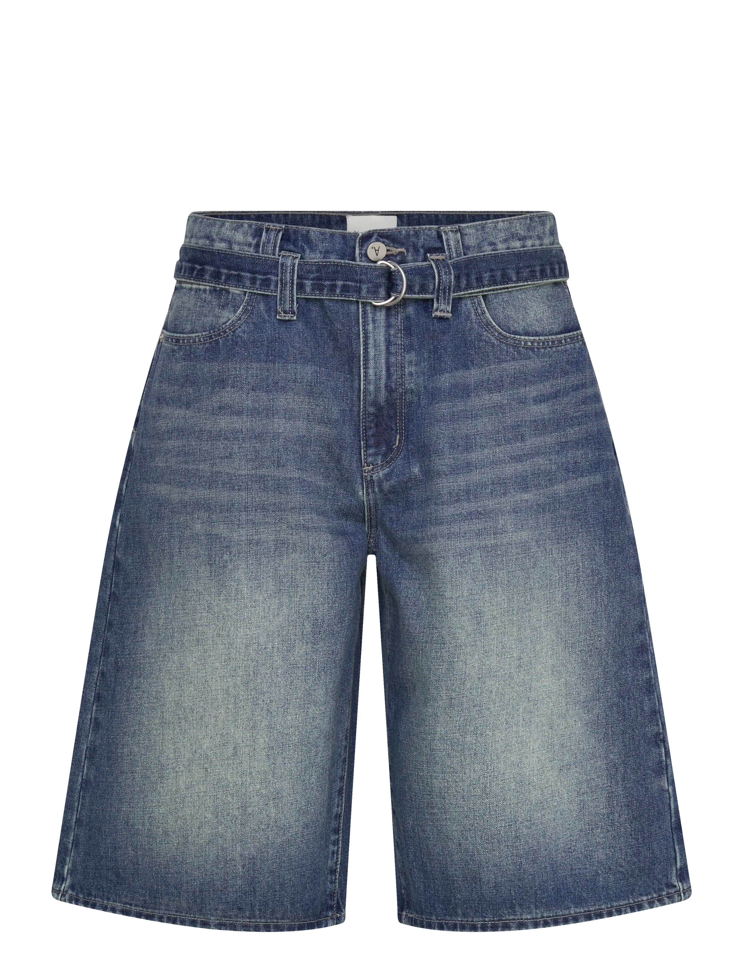 ABRAND 95 Mid Super Baggy Jort Mason Gürtel Mason Blau - 23 - Damen