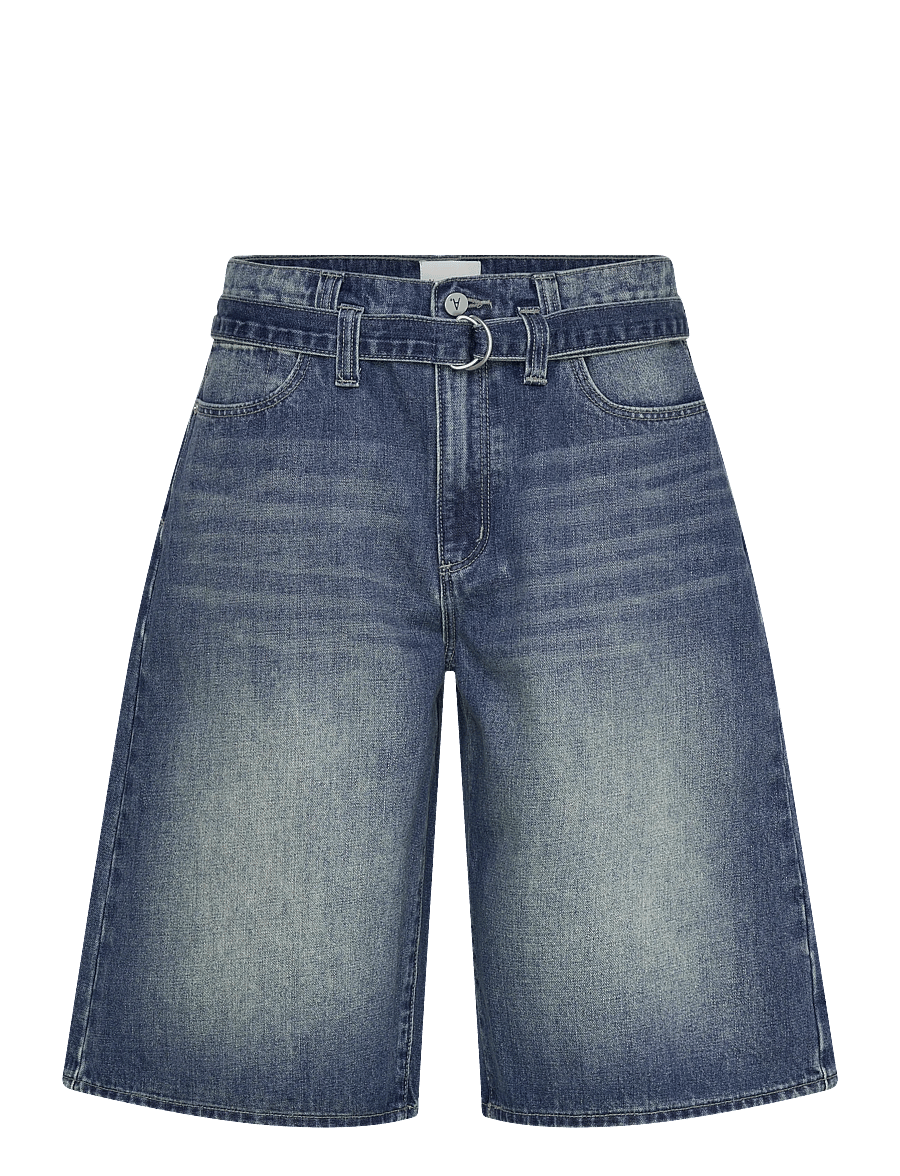 ABRAND - 95 MID SUPER BAGGY JORT MASON BELT MASON - jeansshorts - blue - 1