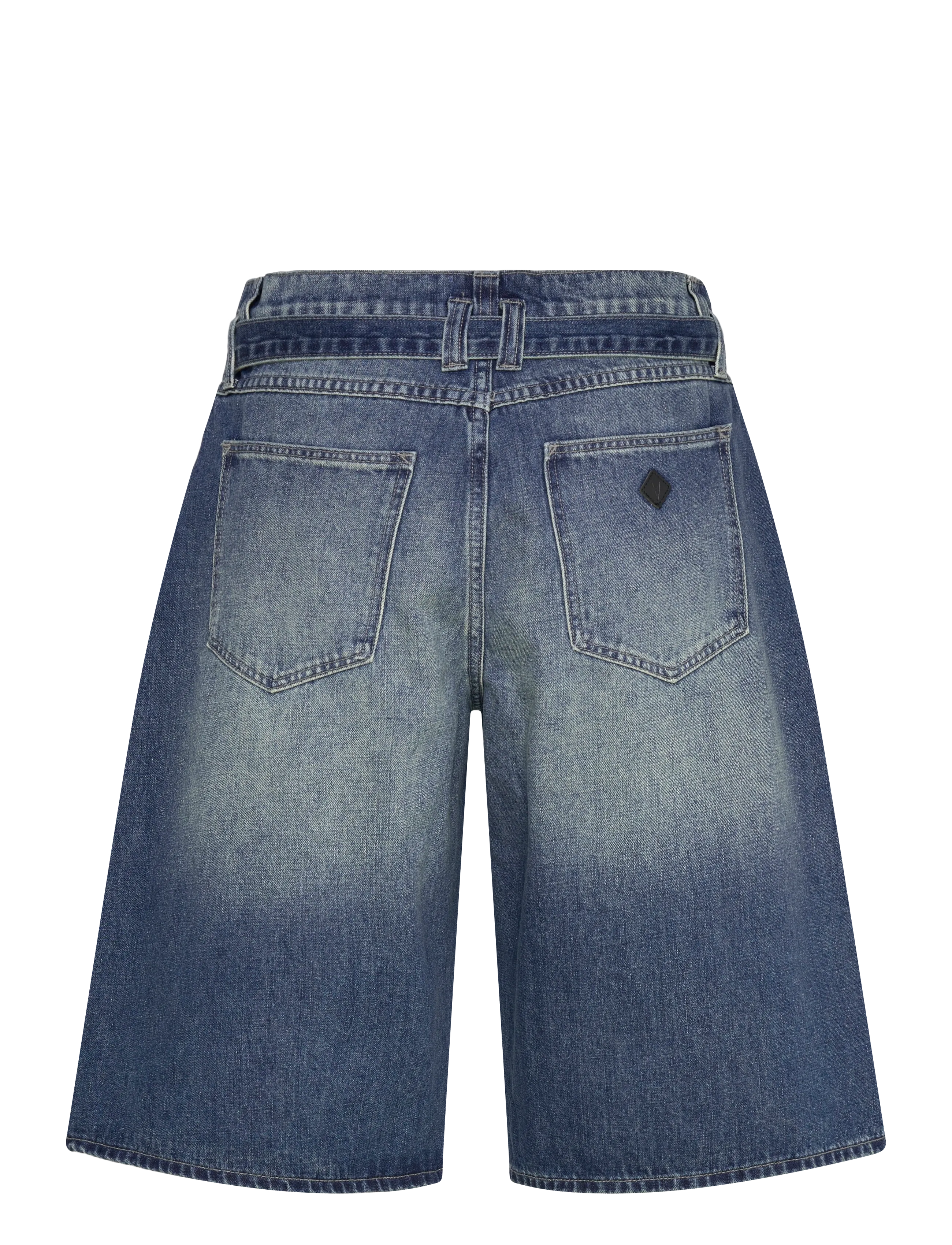 ABRAND - 95 MID SUPER BAGGY JORT MASON BELT MASON - jorts - blue - 1