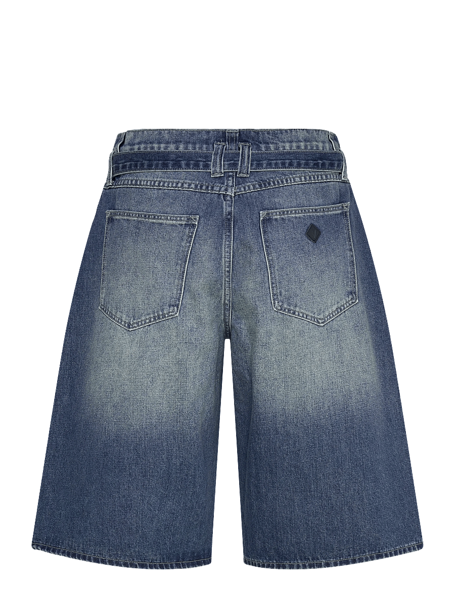 ABRAND - 95 MID SUPER BAGGY JORT MASON BELT MASON - jeansshorts - blue - 2