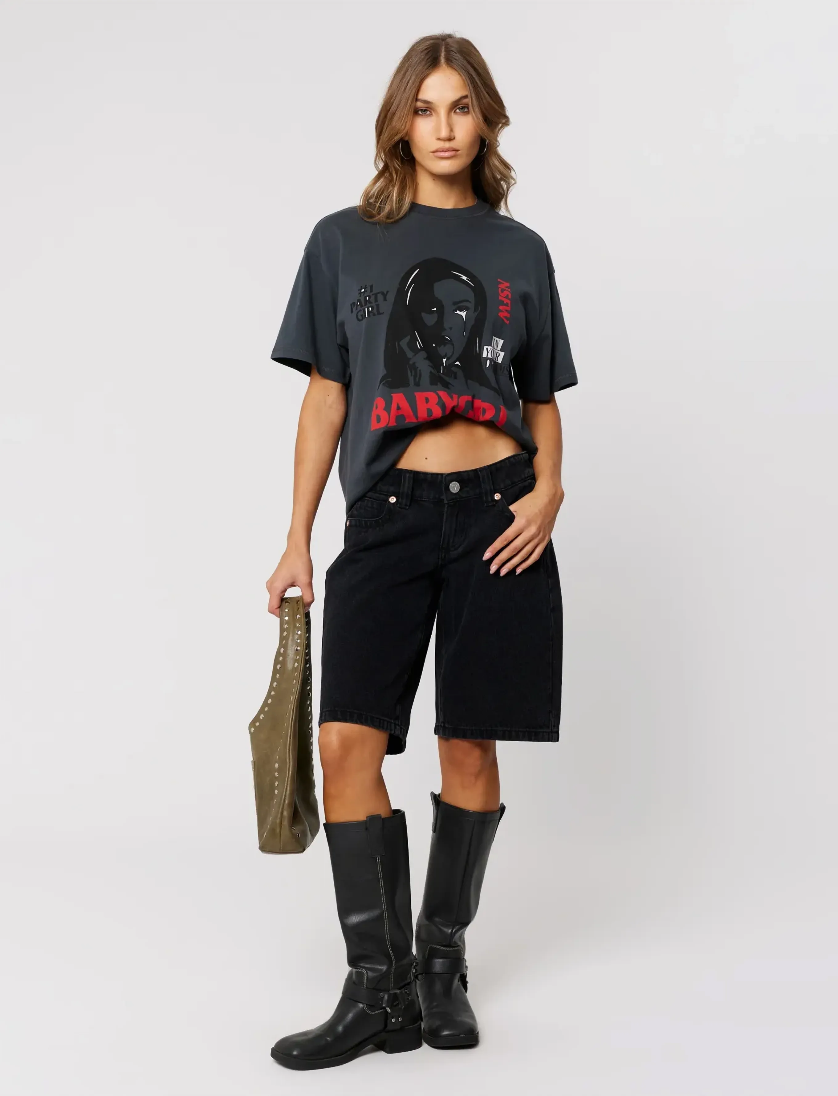 ABRAND - 00 SUPER LOW SHORT BRIE BRIE - shorts - black - 3