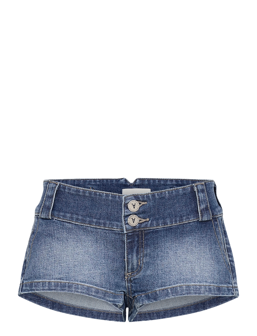 ABRAND - 00 SUPER LOW MINI SHORT BEBE TUXEDO BEBE - jeansshorts - blue - 1