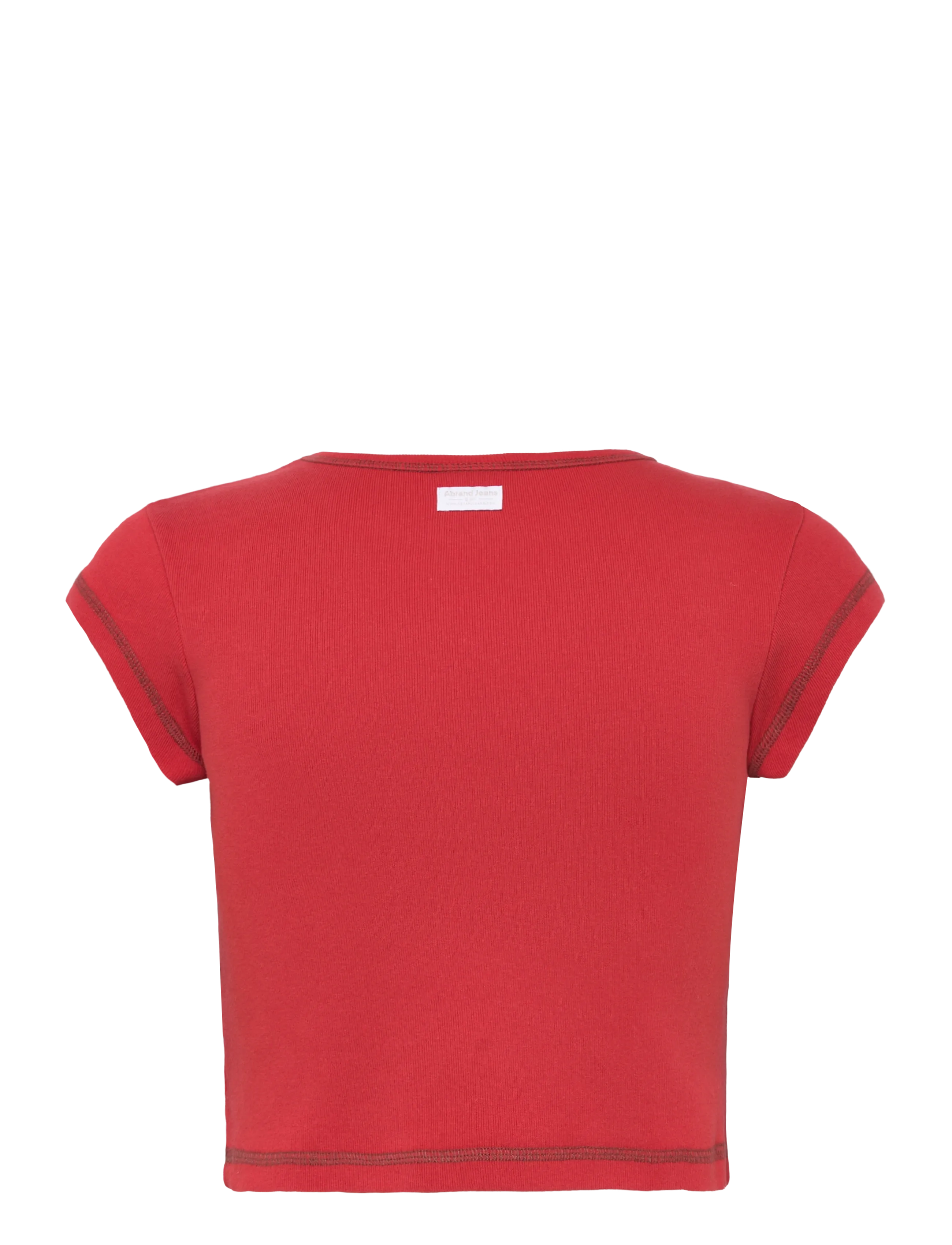ABRAND - BABYGIRL RIB CROPPED TEE RED - crop tops - red - 1