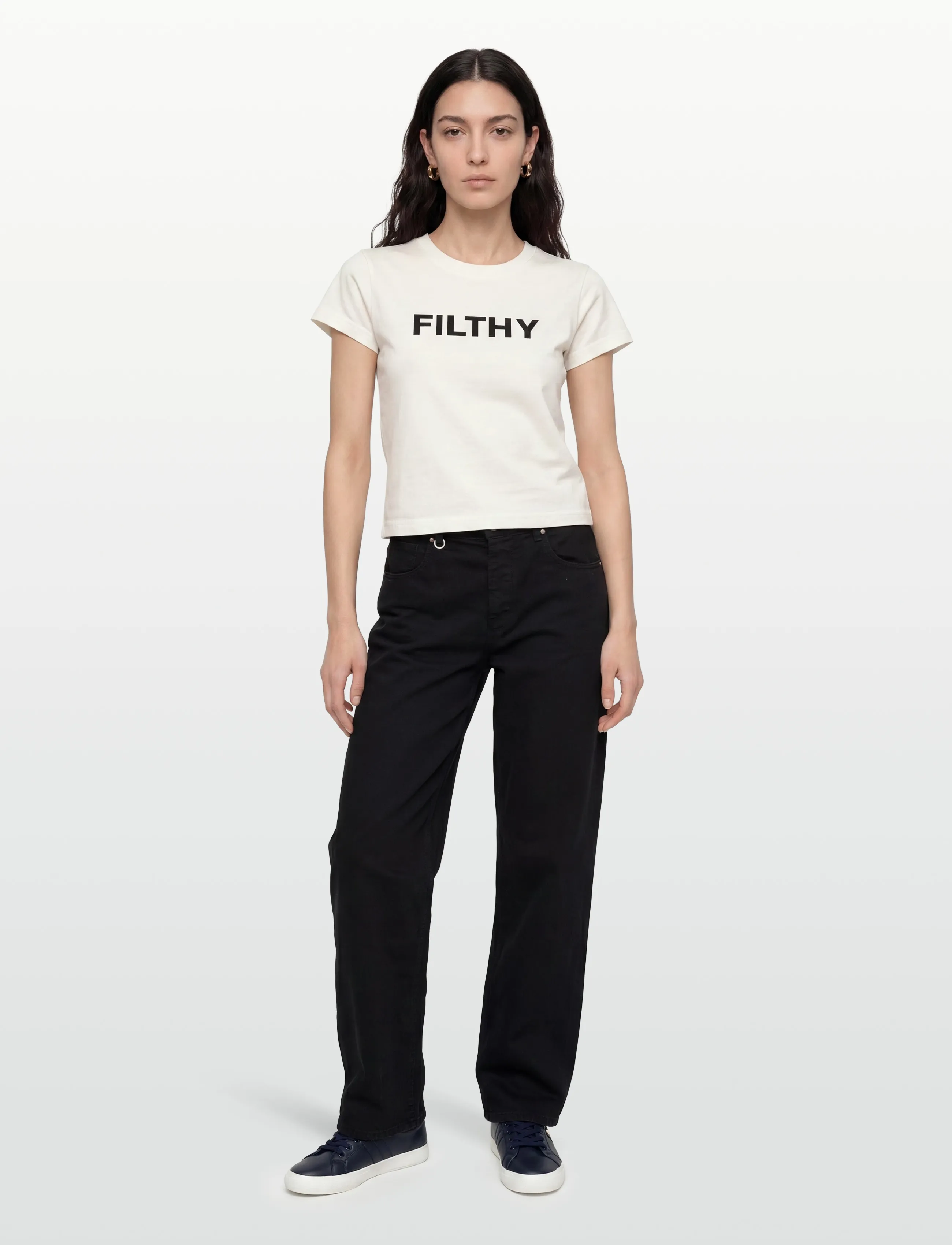 ABRAND Filthy Baby Tee White Sand, S, T-shirts & Oberteile, Weiß - Short-sleeved, Frauen