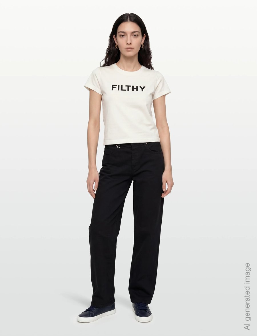 ABRAND - FILTHY BABY TEE WHITE SAND - t-särgid - white - 0