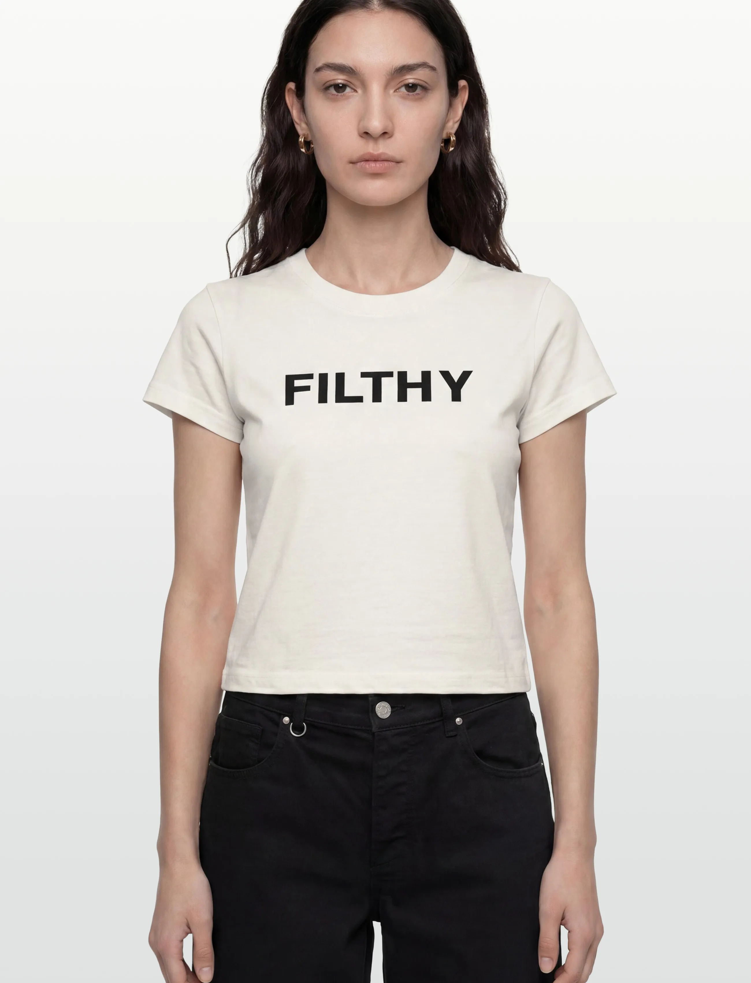 ABRAND - FILTHY BABY TEE WHITE SAND - t-shirts - white - 3