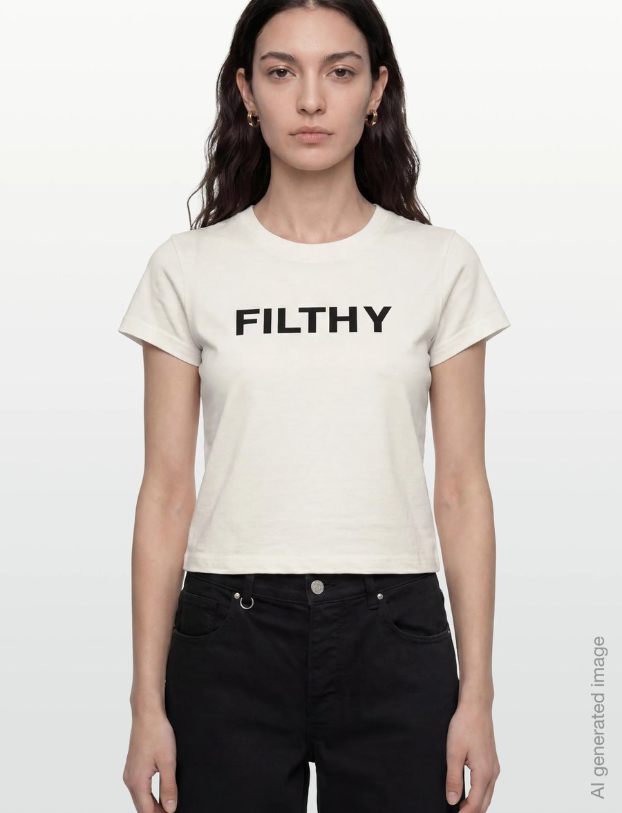 ABRAND - FILTHY BABY TEE WHITE SAND - t-särgid - white - 3