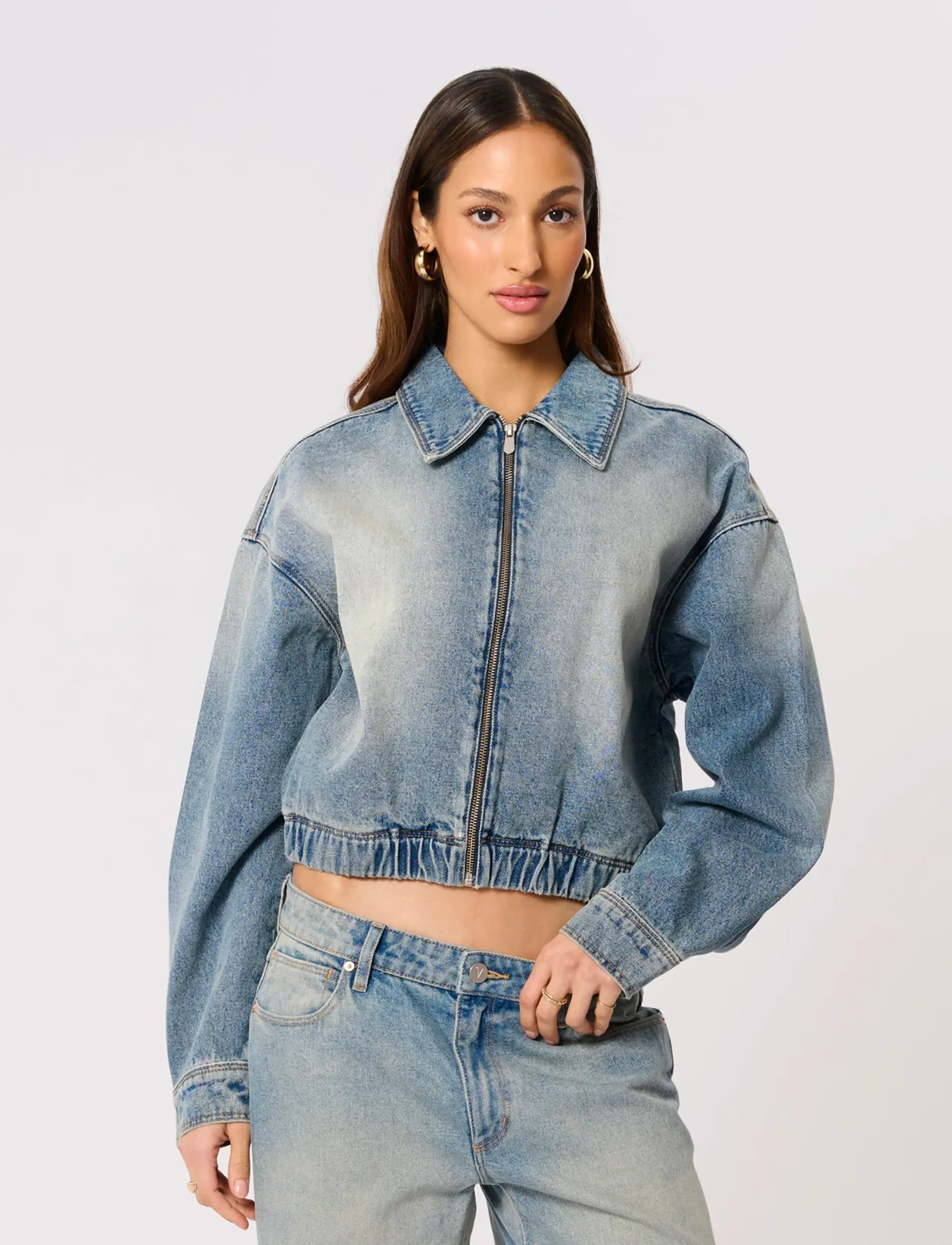 ABRAND Denim Jacket Kit Rcykit, M, Blue, Jakker > Denim, Dame