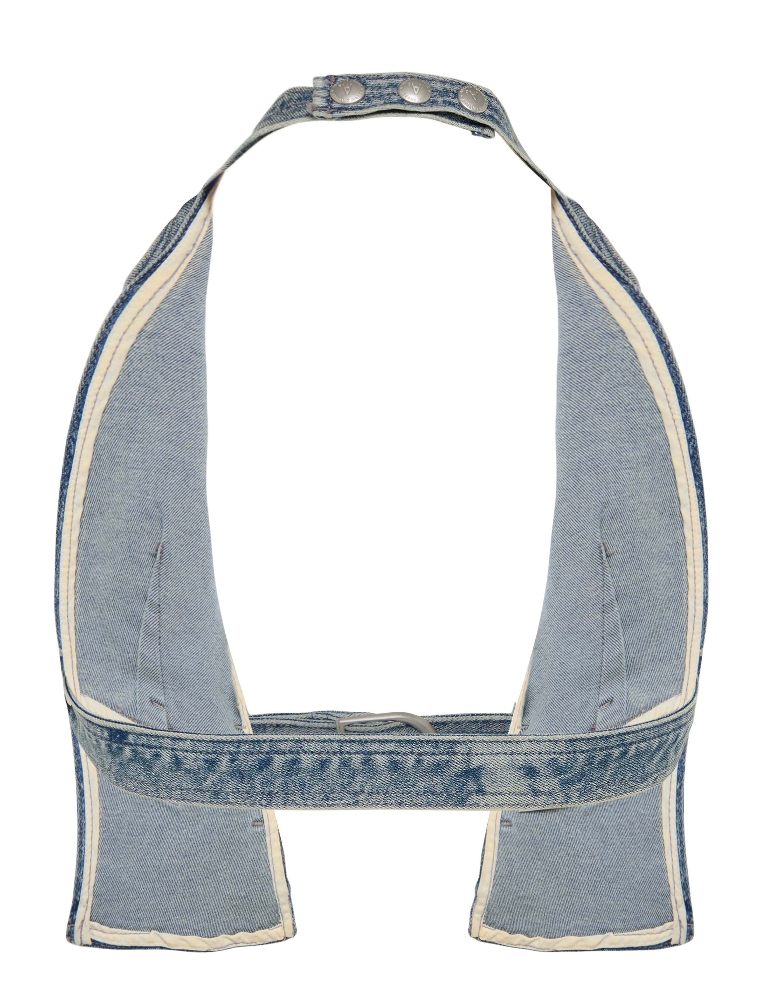 ABRAND - HALTER BELT TOP MIKEYMIKEY - crop tops - blue - 2