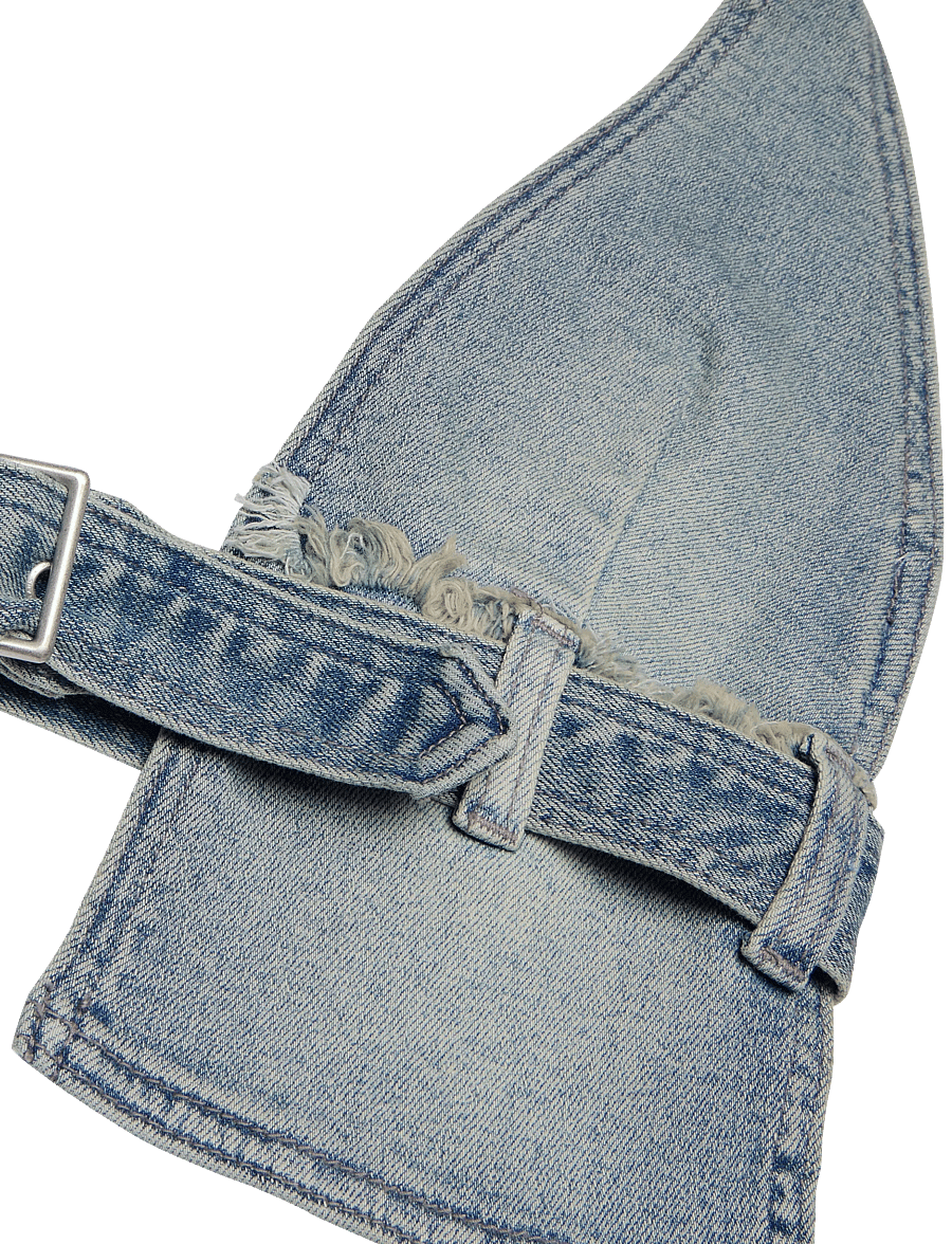 ABRAND - HALTER BELT TOP MIKEYMIKEY - crop tops - blue - 5