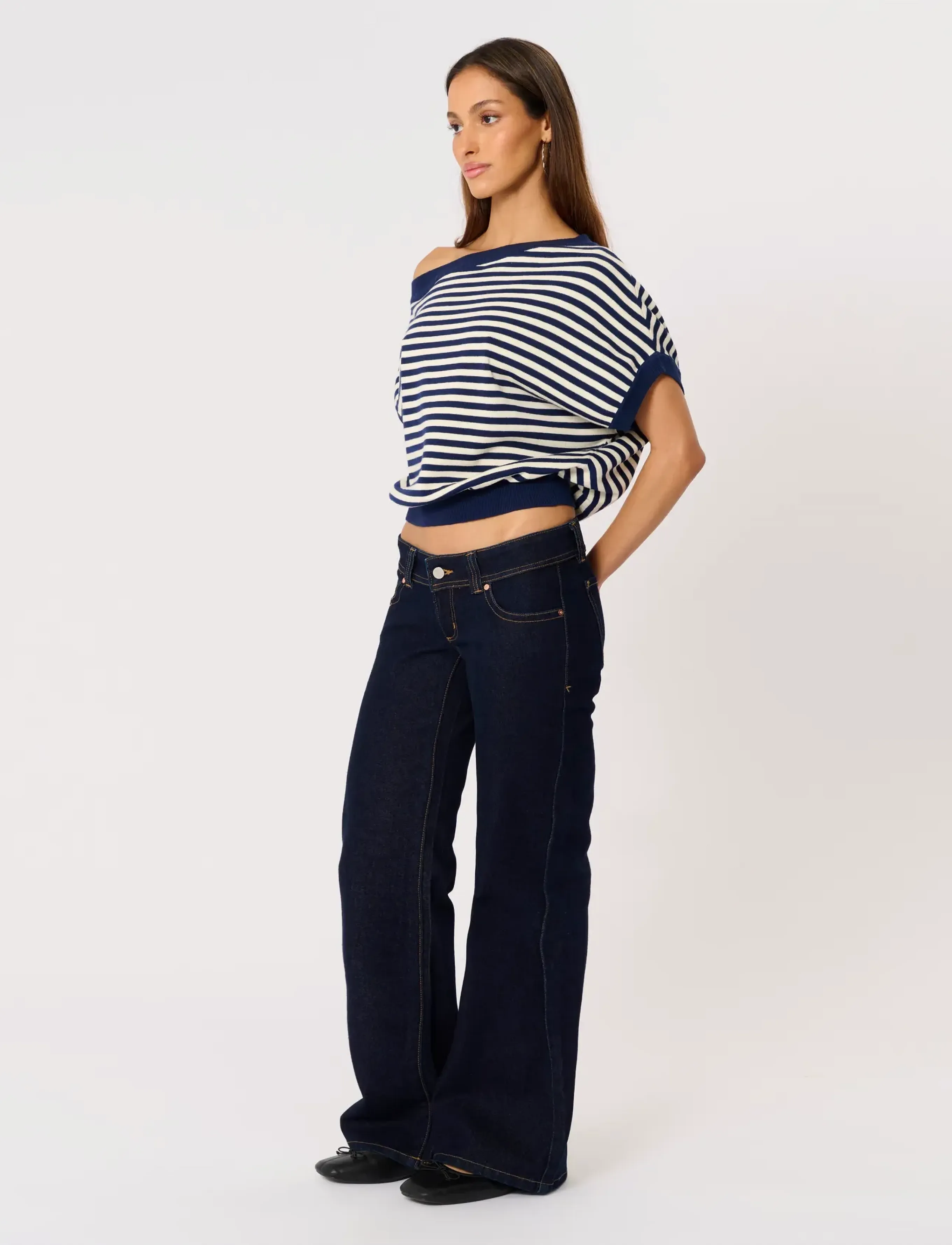 ABRAND - 00 SUPER LOW WIDE RICHIE RCYRICHIE - wide leg jeans - blue - 4