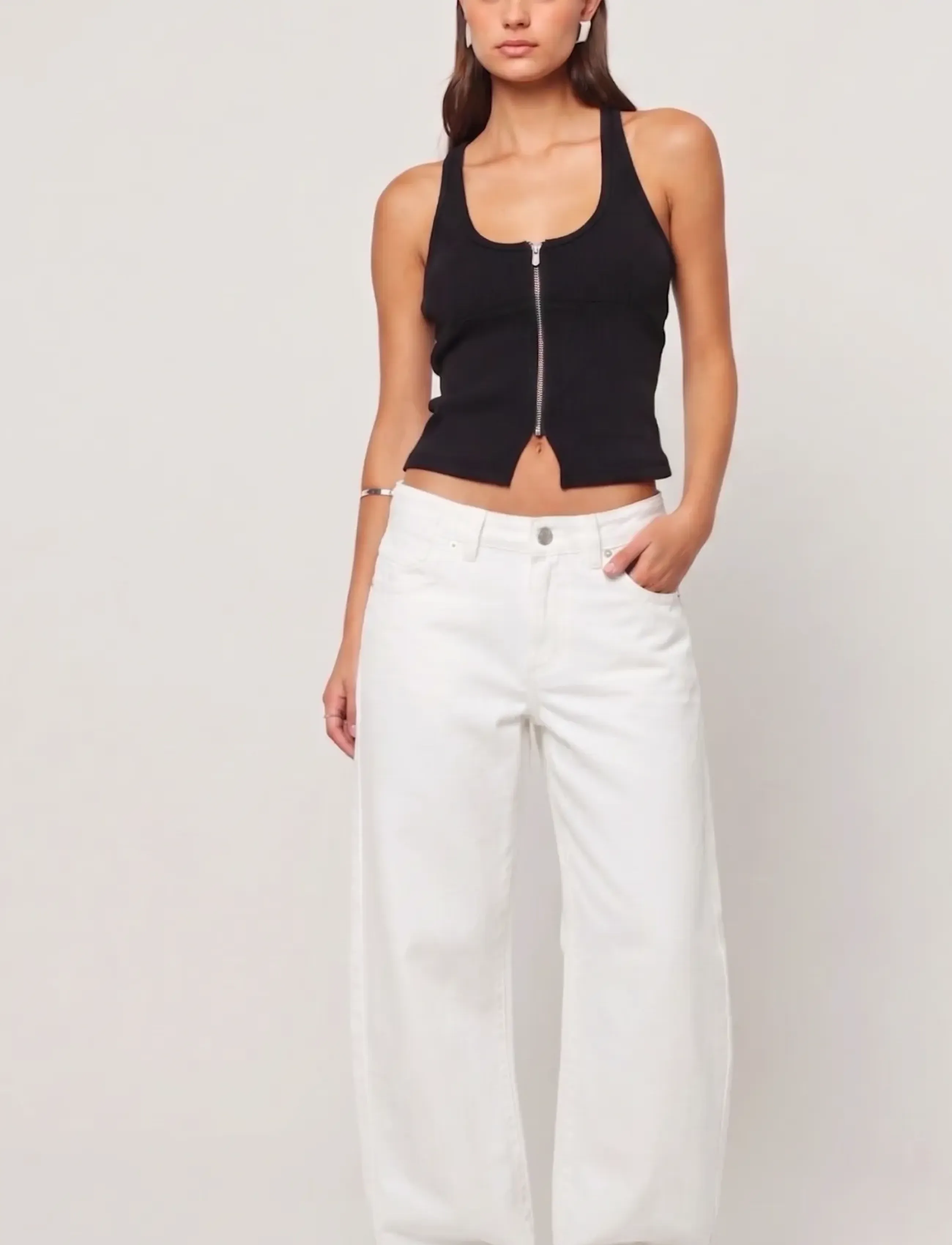 ABRAND 95 Mid Barrel Porcelain Rcy Porcelain, 27, Jeans, Weiß - Frauen