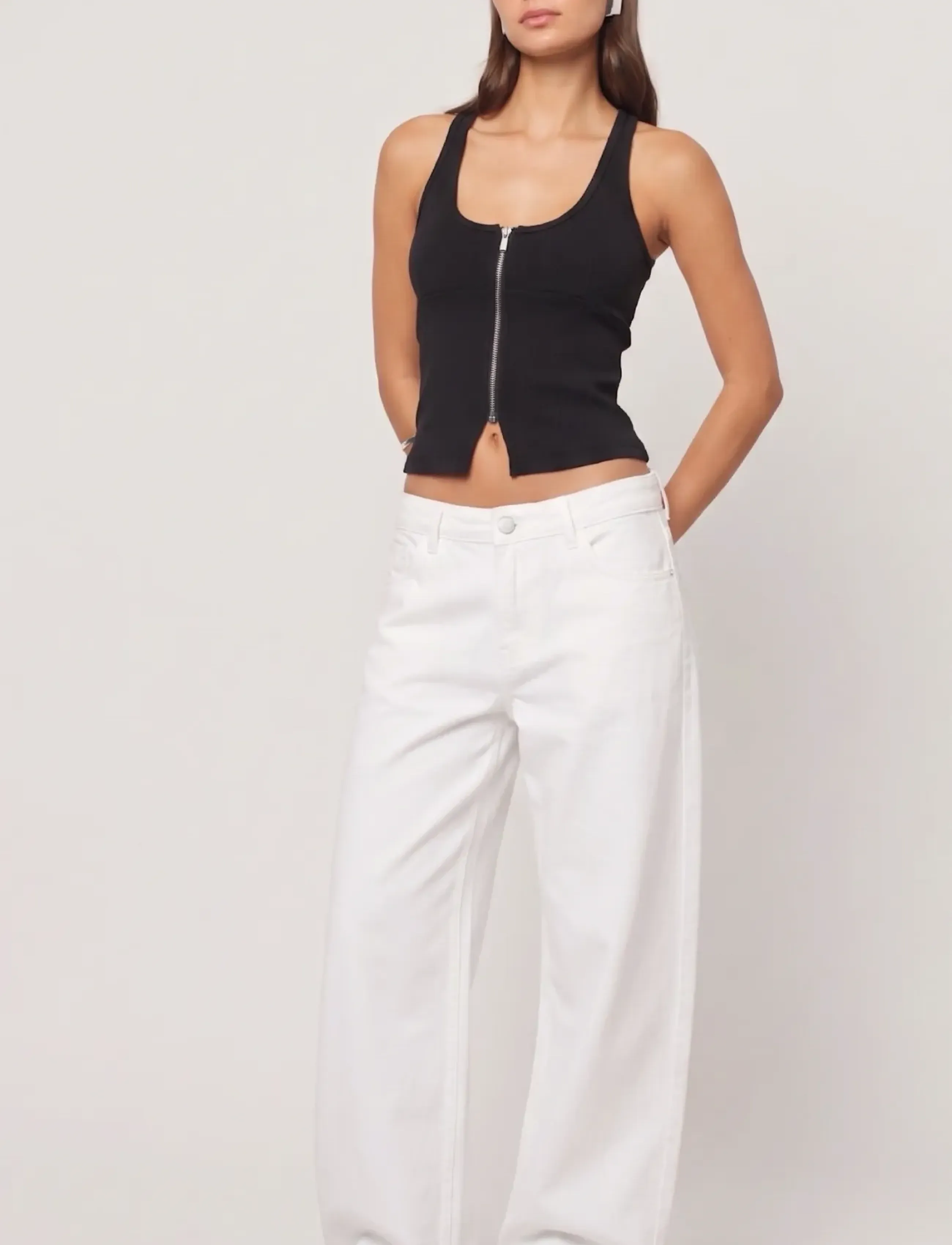 ABRAND - 95 MID BARREL PORCELAIN RCY PORCELAIN - barrel jeans - white - 3