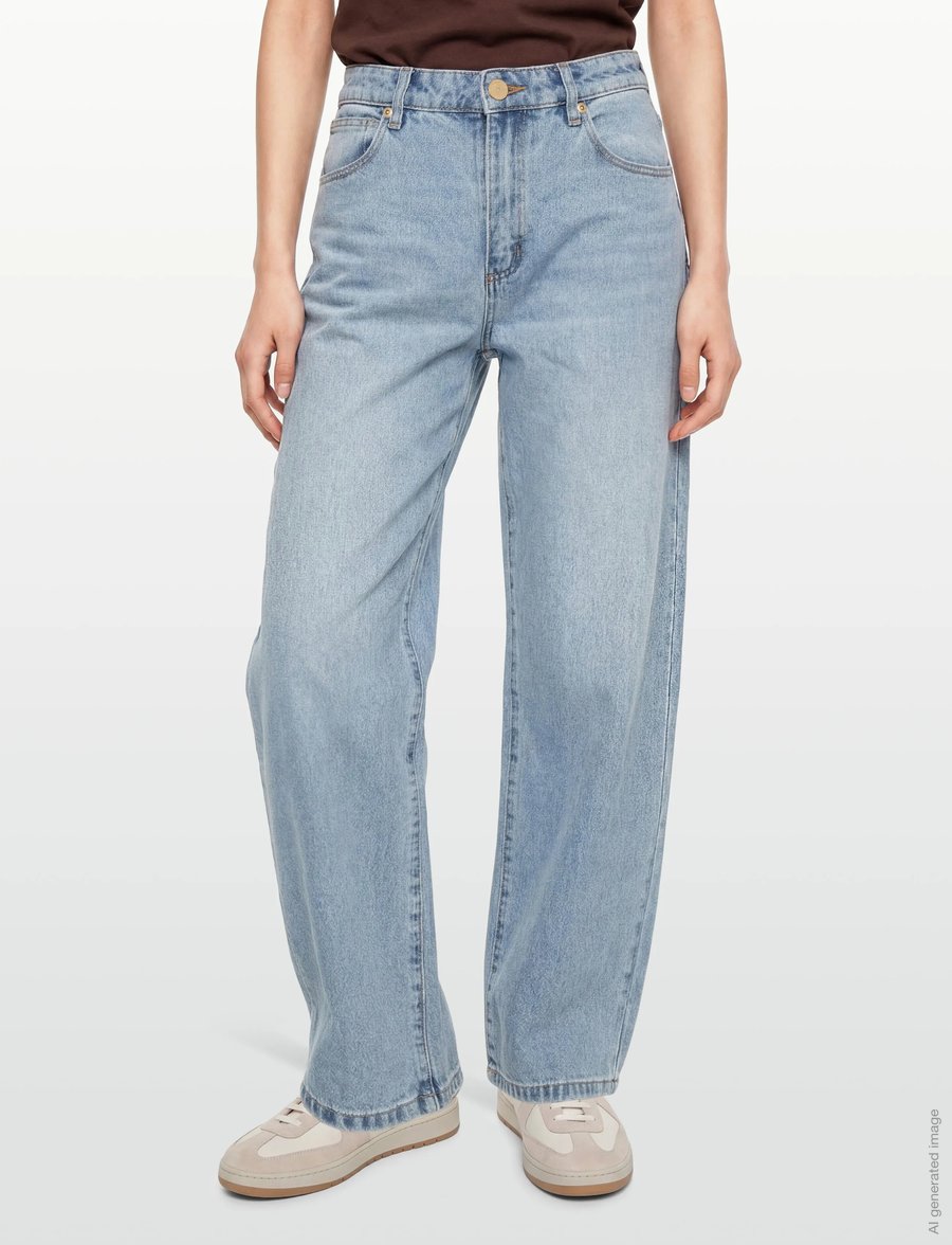 ABRAND - 95 MID BARREL JODY JODY BLUE - barrel jeans - blue - 3
