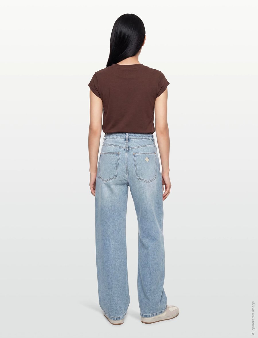 ABRAND - 95 MID BARREL JODY JODY BLUE - barrel jeans - blue - 4