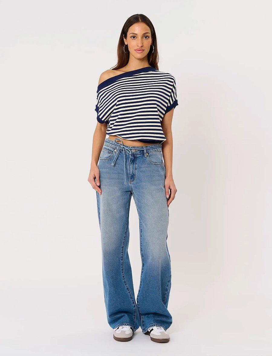 ABRAND - 99 LOW BAGGY NICOLA WORN TIE RCYNICOLA - vida jeans - blue - 0