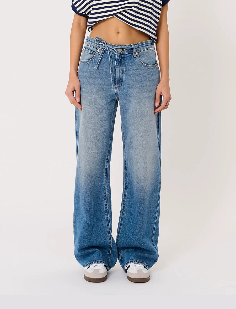 ABRAND - 99 LOW BAGGY NICOLA WORN TIE RCYNICOLA - vida jeans - blue - 4