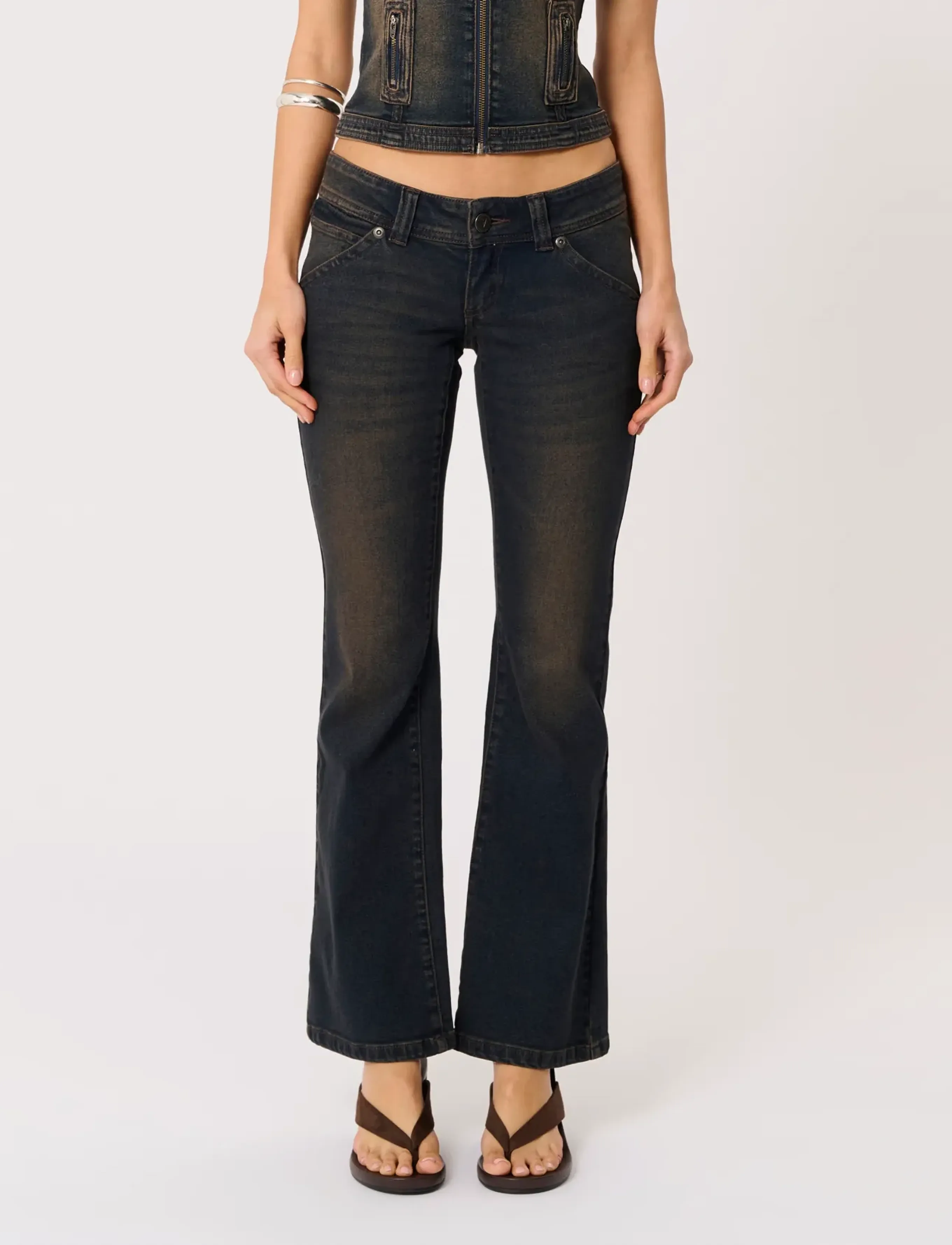 ABRAND - 00 SUPER LOW KICK BOWIEBOWIE - flared jeans - blue - 3
